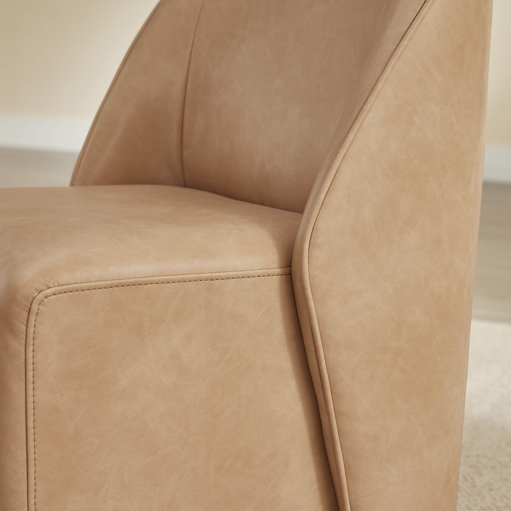 Soren Leather Rolling Dining Chair with Caster Base (Set of 2) - Image 22