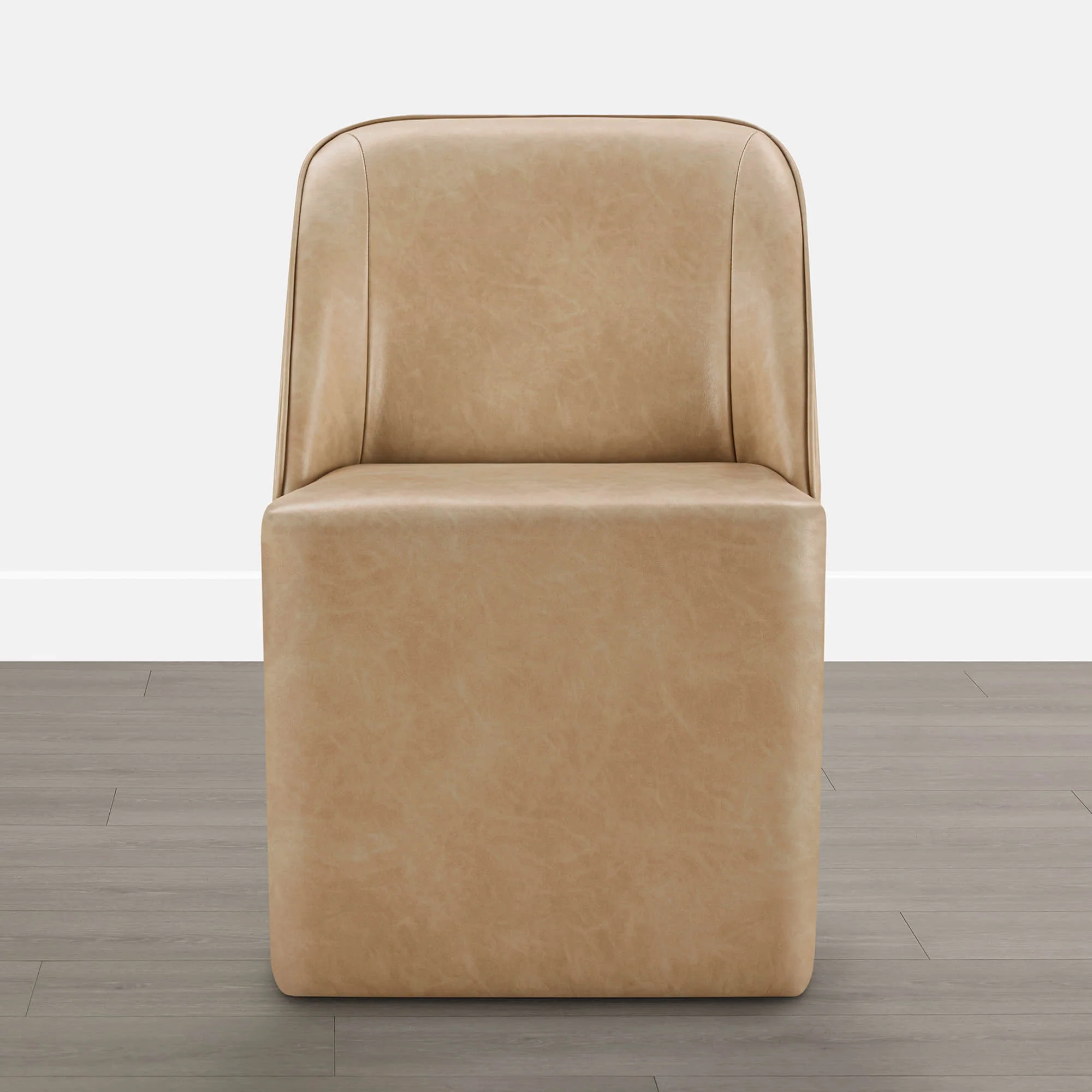 Soren Leather Rolling Dining Chair with Caster Base (Set of 2) - Image 3