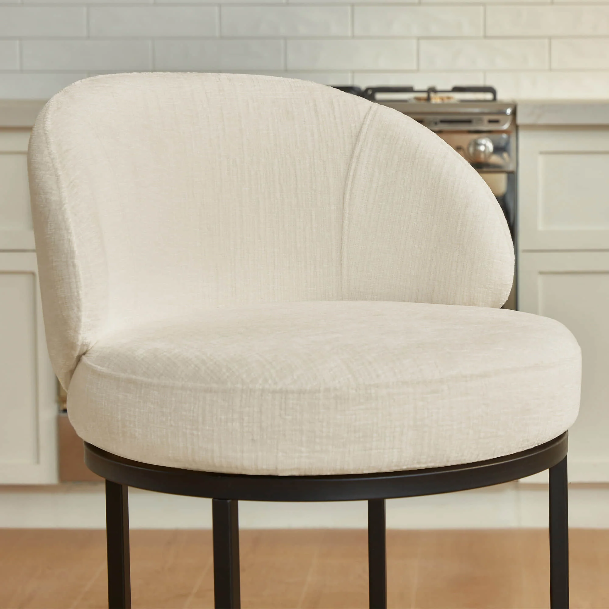 Tanya Modern Chenille Swivel Counter Stool (Set of 2) - Image 36