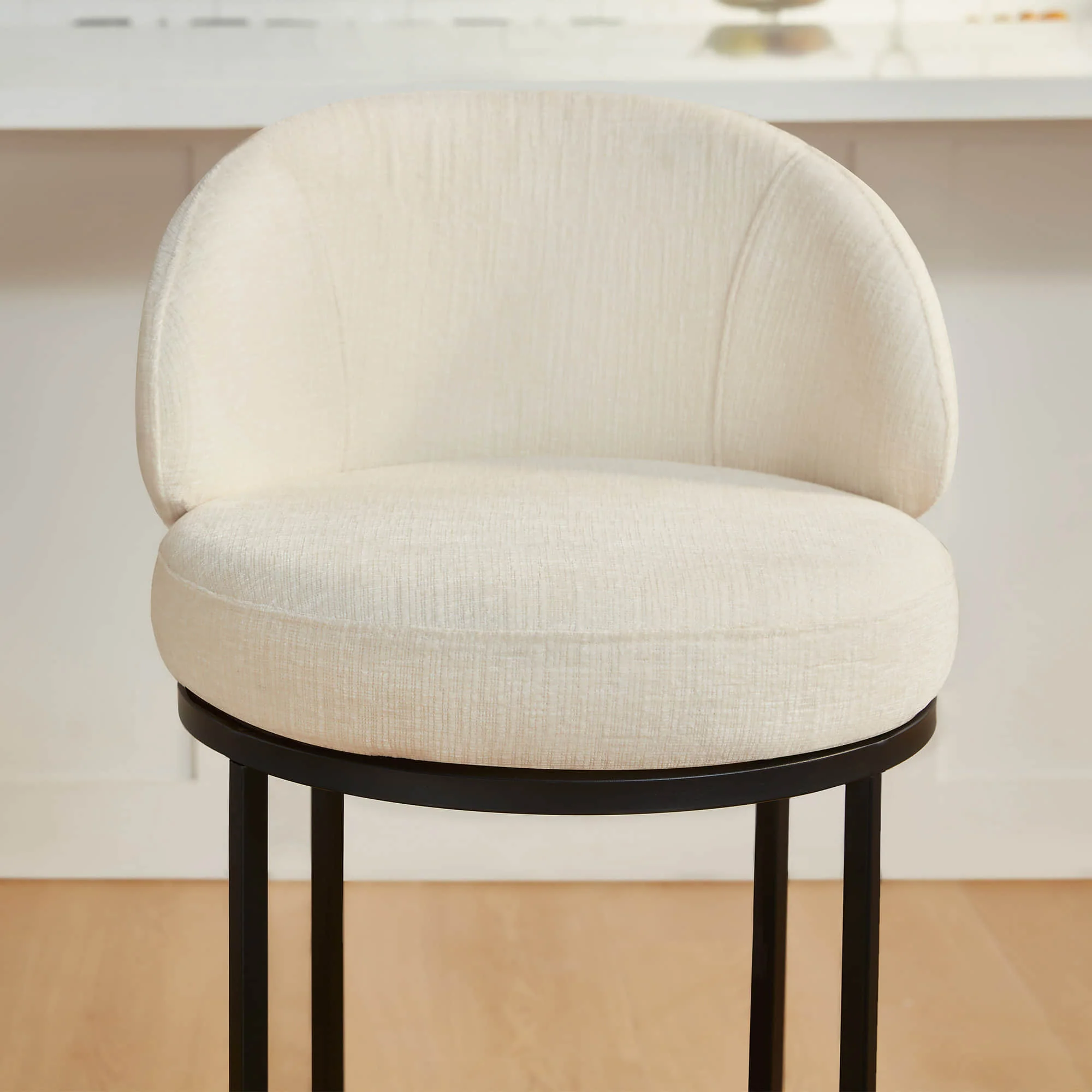 Tanya Modern Chenille Swivel Counter Stool (Set of 2) - Image 37
