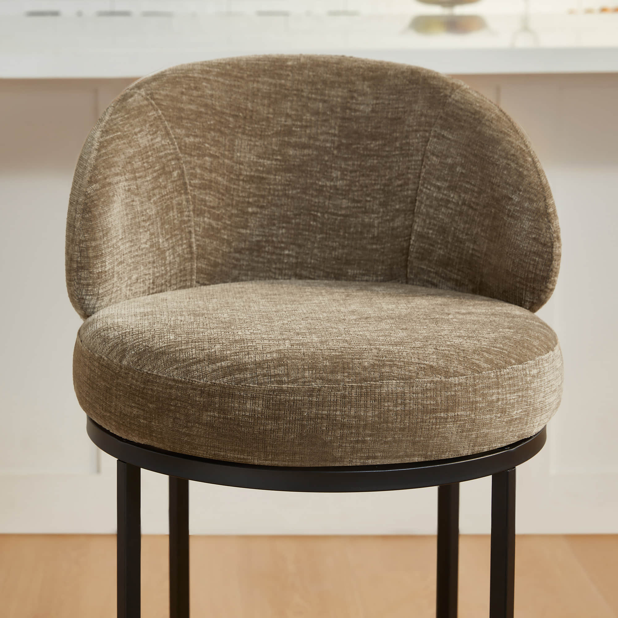 Tanya Modern Chenille Swivel Counter Stool (Set of 2) - Image 44