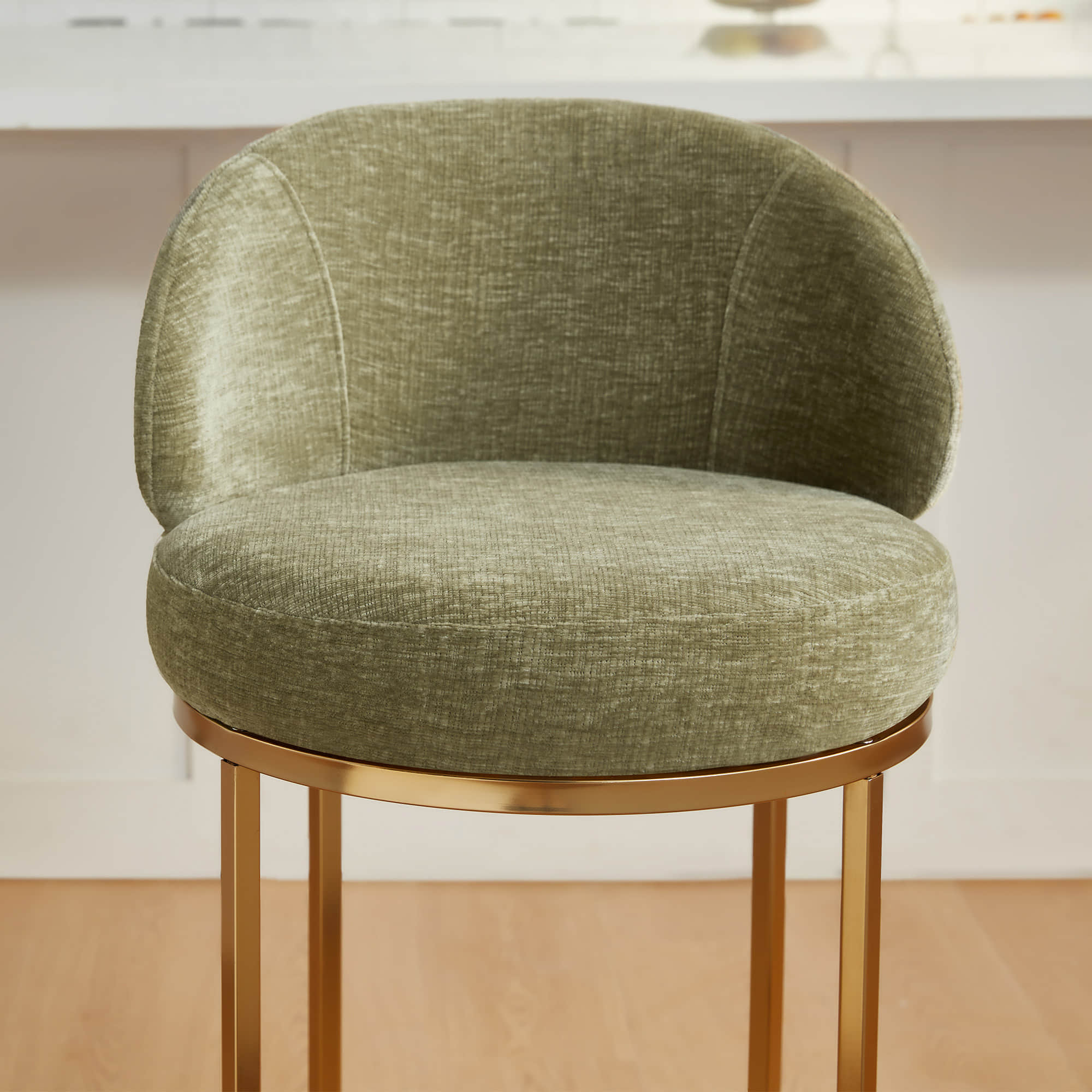 Tanya Modern Chenille Swivel Counter Stool (Set of 2) - Image 51