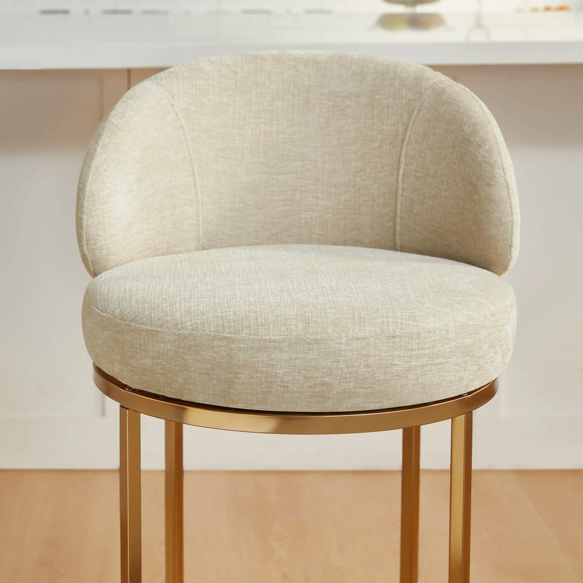 Tanya Modern Chenille Swivel Counter Stool (Set of 2) - Image 60