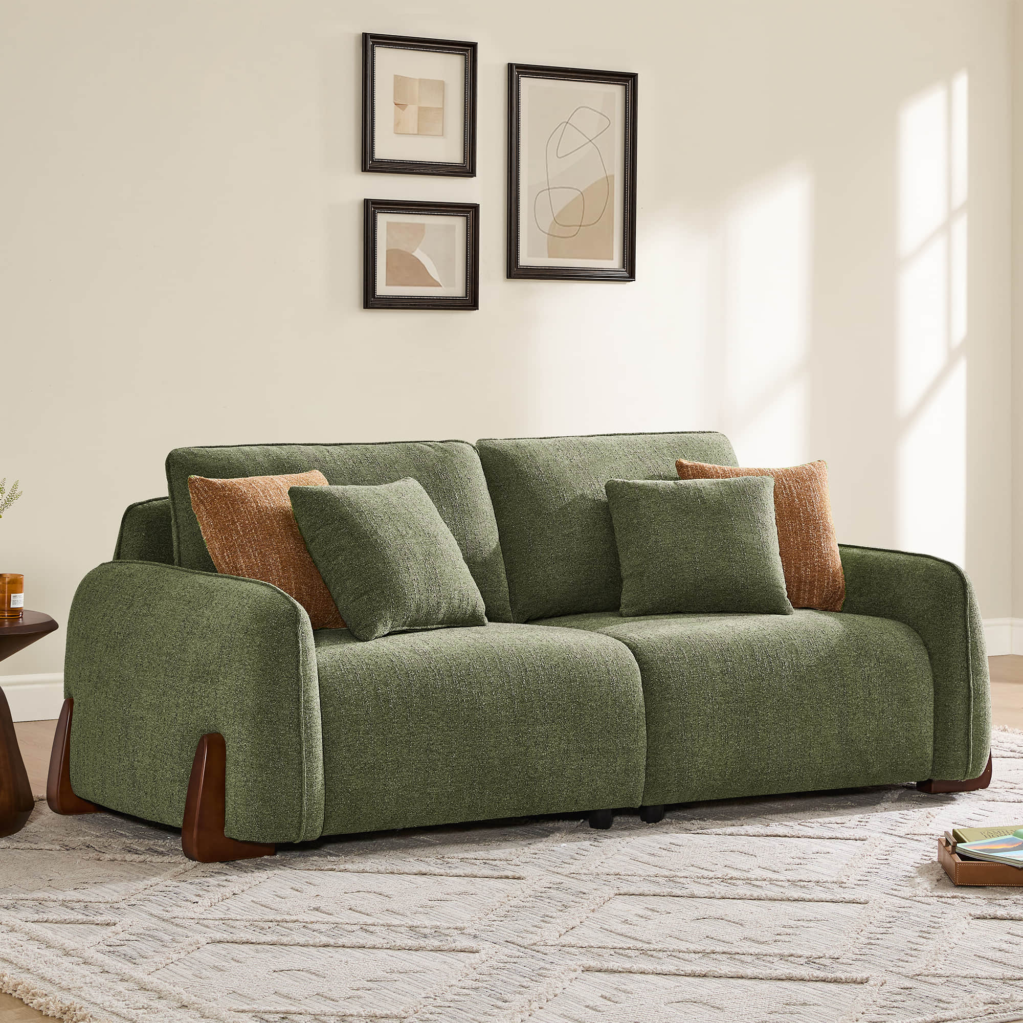 Teleri 2-seat Modular Curved Sofa with Wood Leg - Image 3