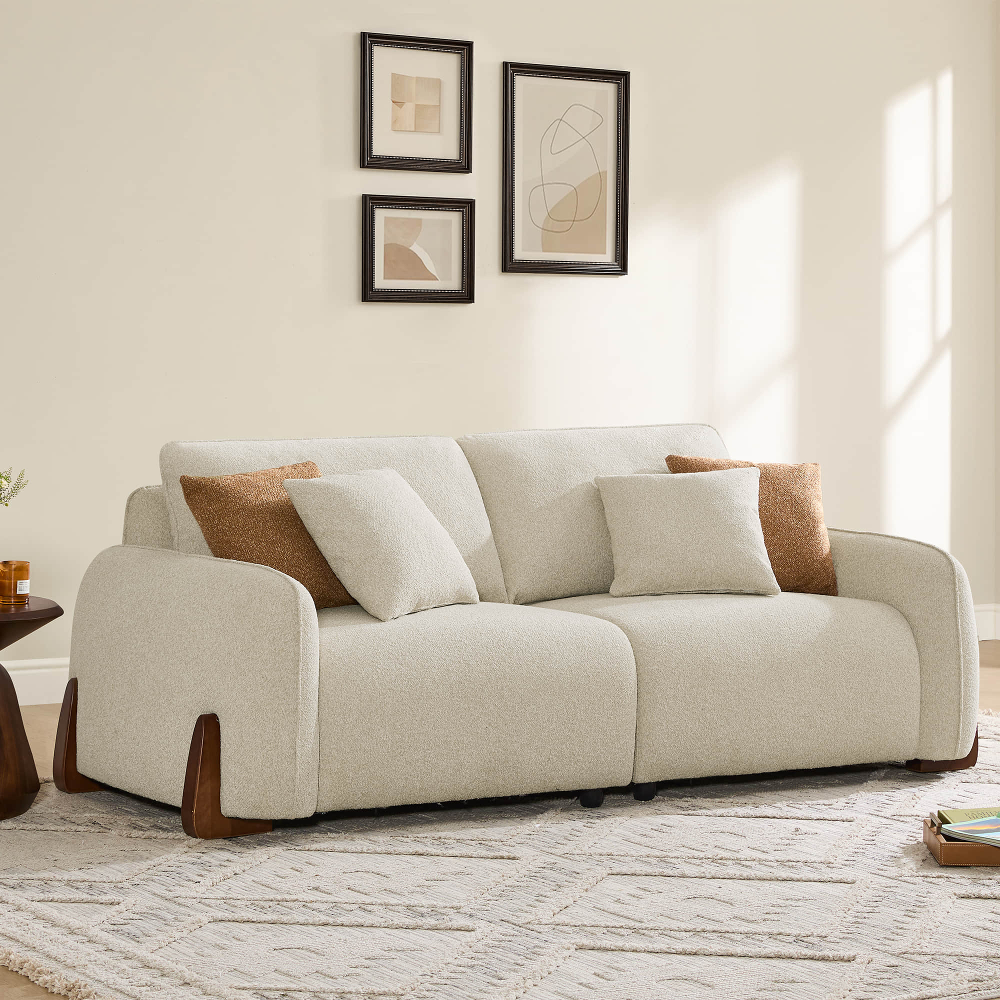 Teleri 2-seat Modular Curved Sofa with Wood Leg - Image 5