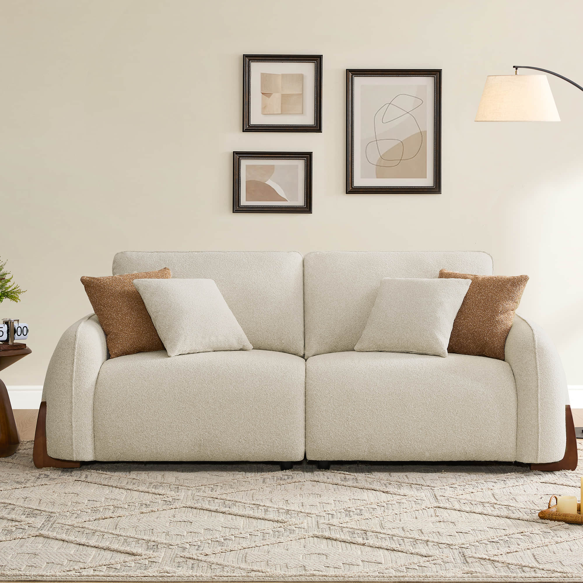 Teleri 2-seat Modular Curved Sofa with Wood Leg - Image 6