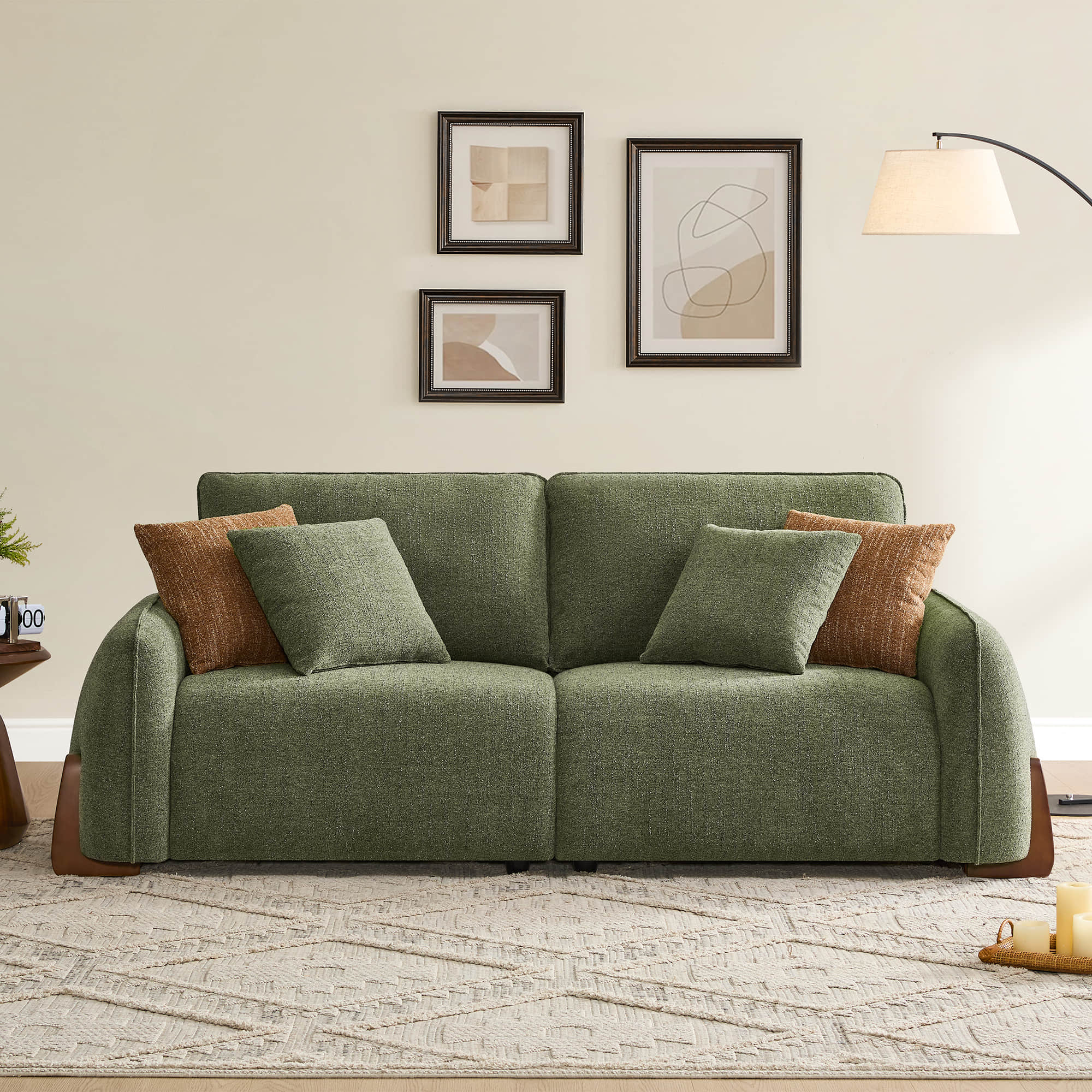 Teleri 2-seat Modular Curved Sofa with Wood Leg - Image 8
