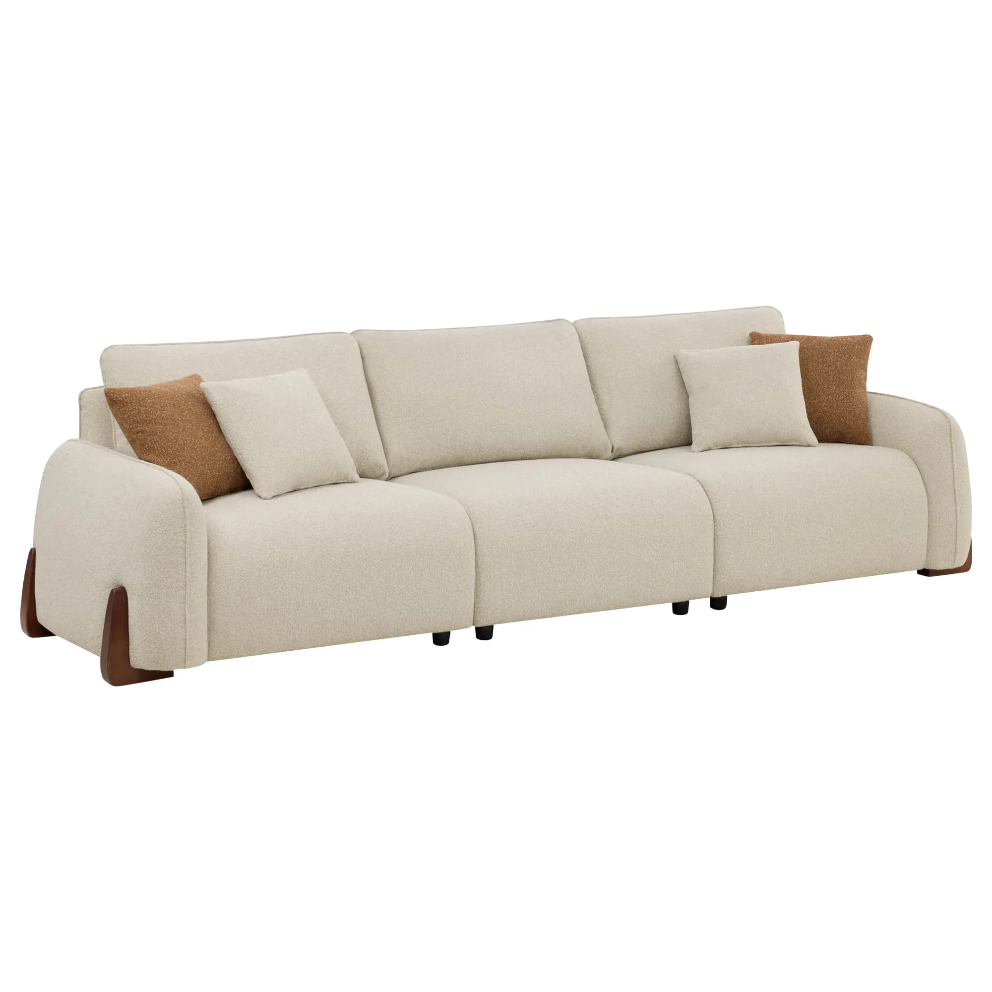Teleri 3-seat Modular Curved Sofa with Wood Leg - Image 18