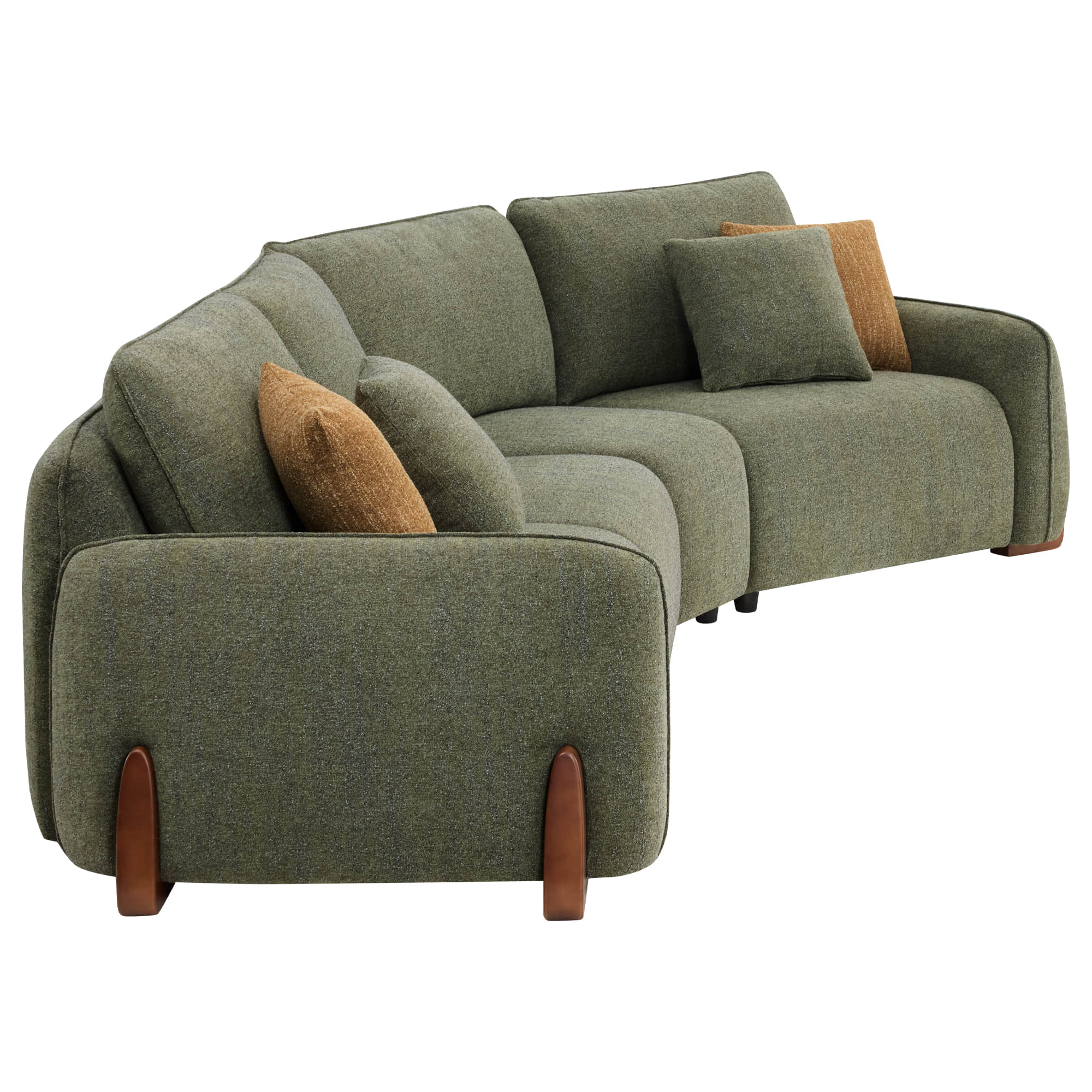 Teleri 4-seat Modular Curved Sofa with Wood Leg - Image 15