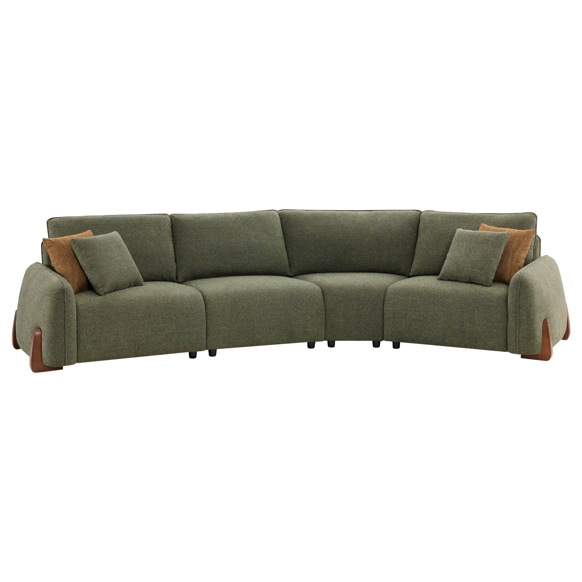 Teleri 4-seat Modular Curved Sofa with Wood Leg - Image 17