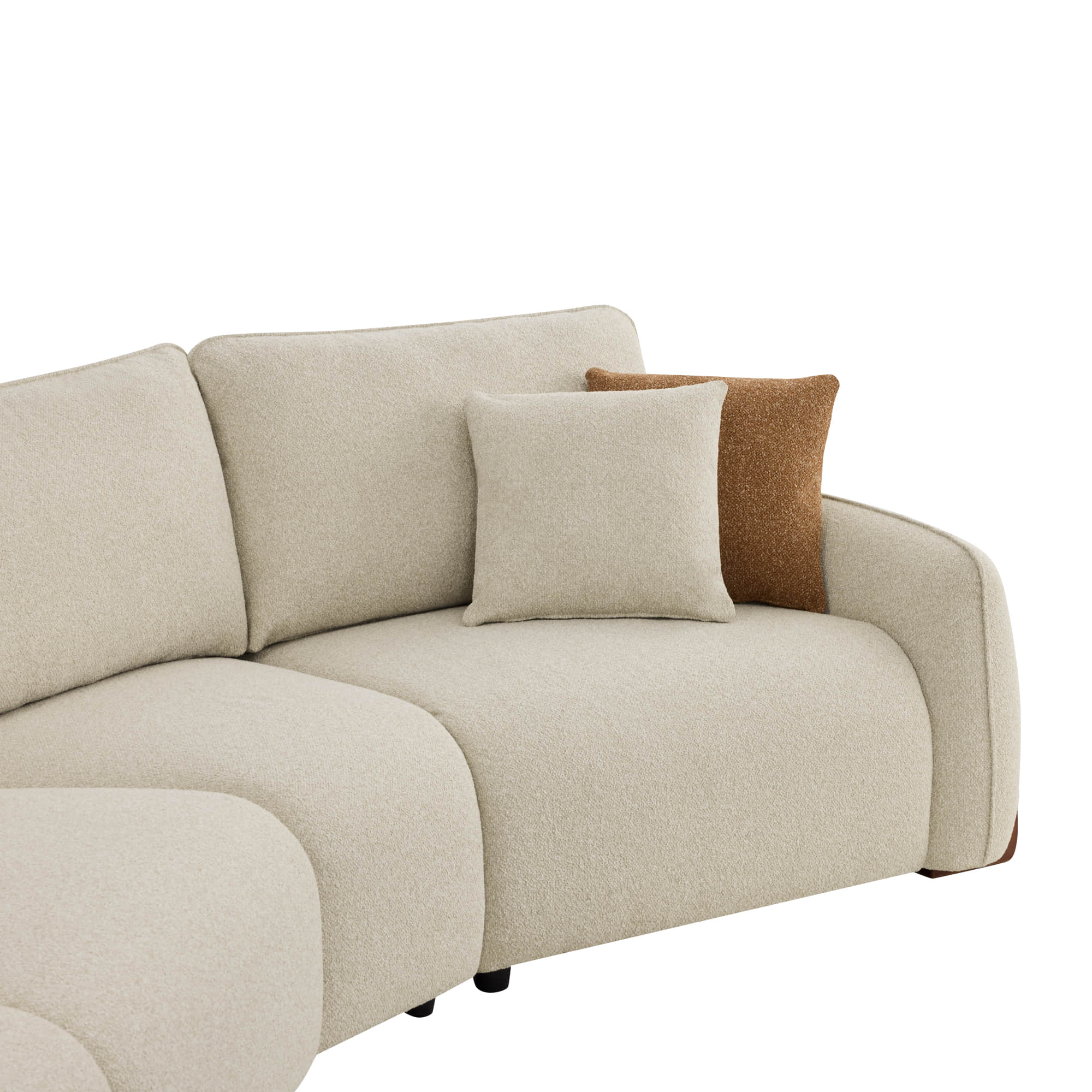 Teleri 4-seat Modular Curved Sofa with Wood Leg - Image 18