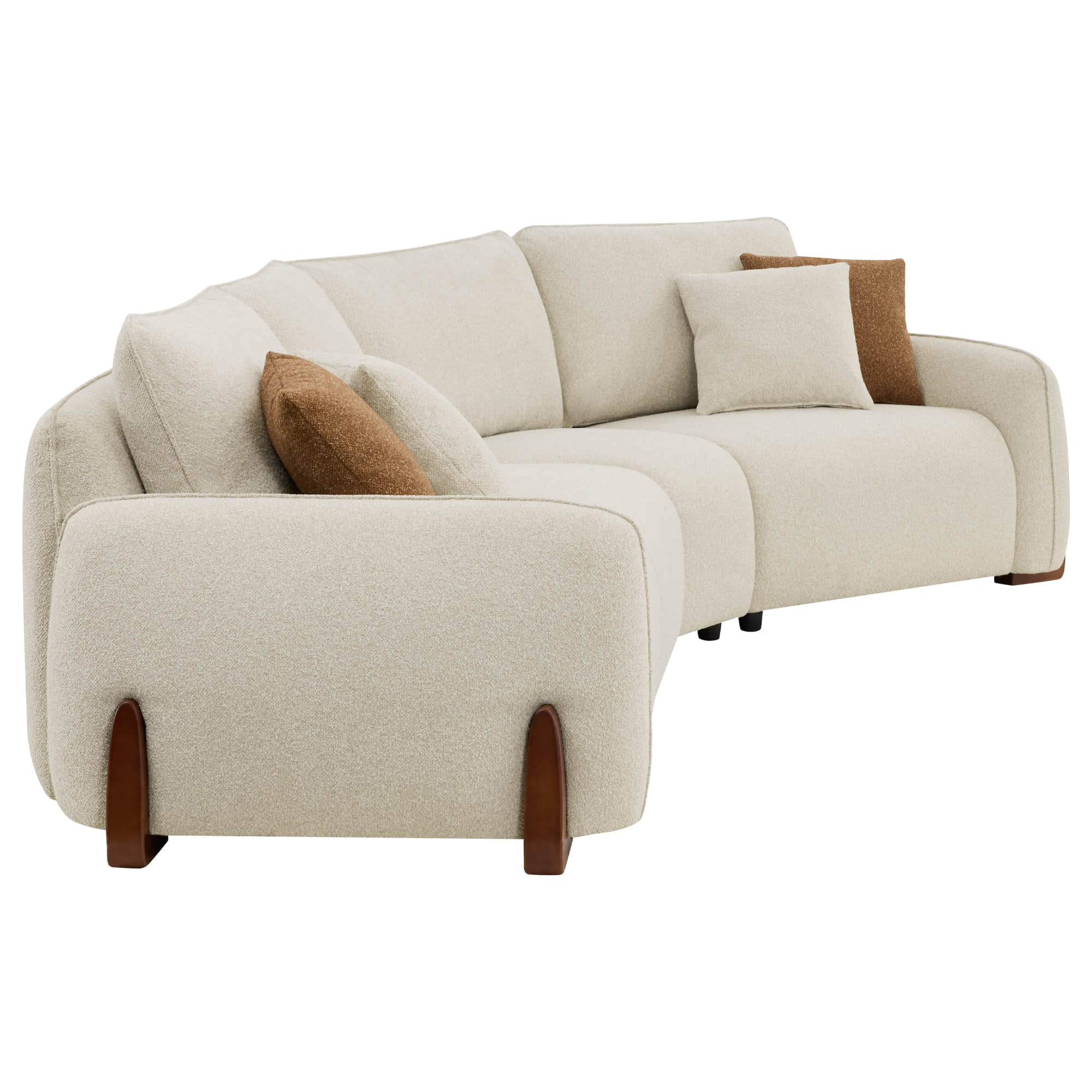 Teleri 4-seat Modular Curved Sofa with Wood Leg - Image 26