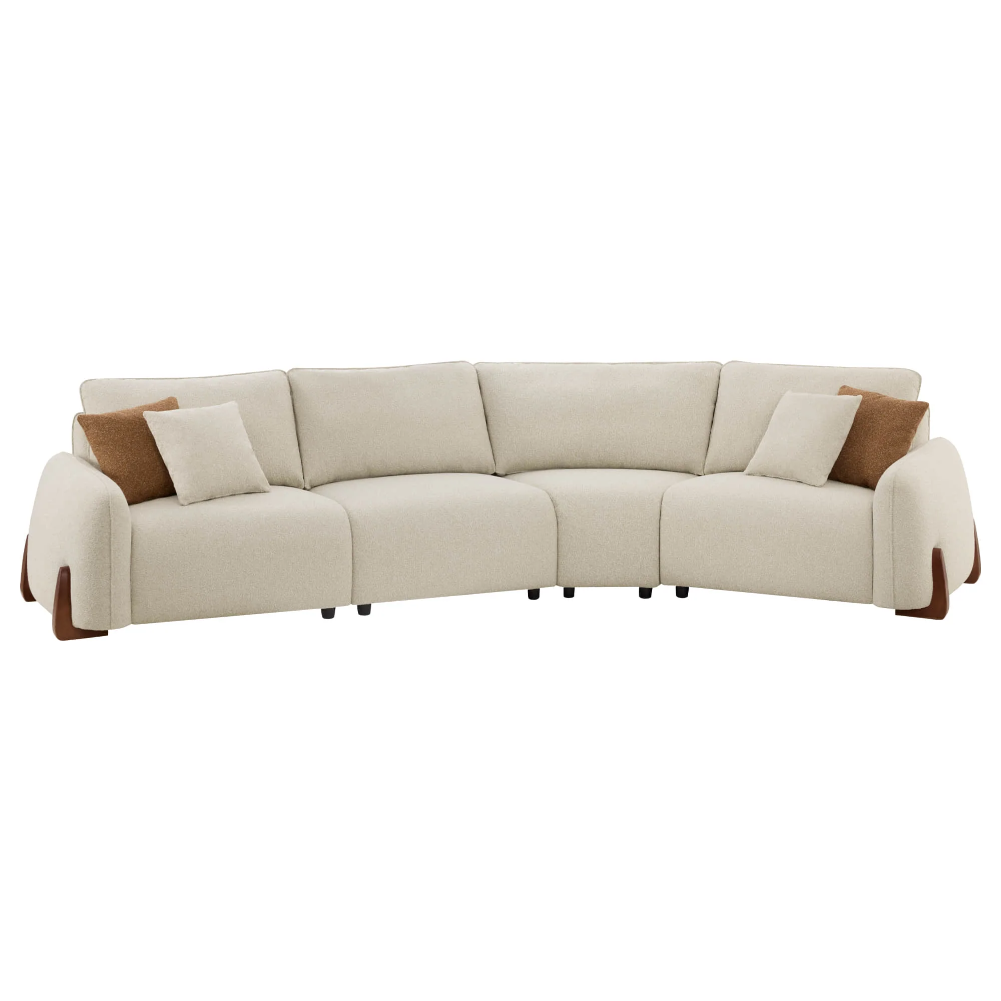 Teleri 4-seat Modular Curved Sofa with Wood Leg - Image 27