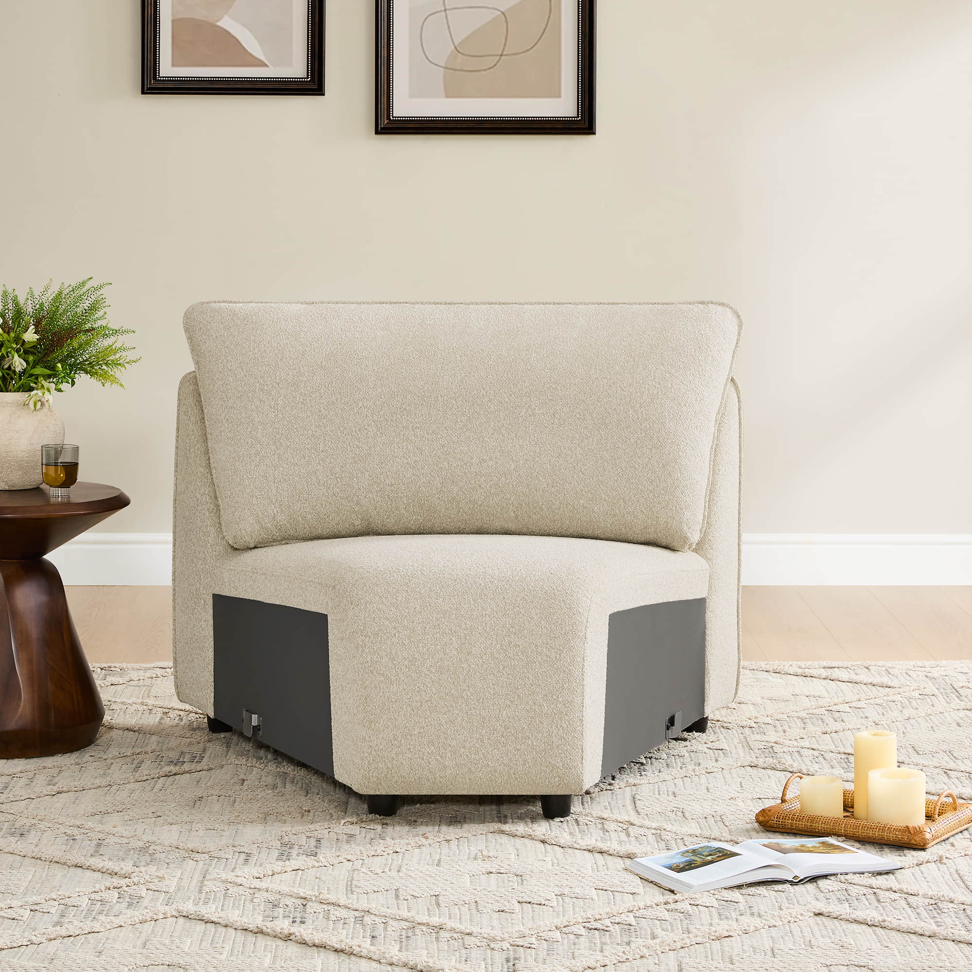 Teleri 5-seat Modular Curved Sofa with Wood Leg - Image 15