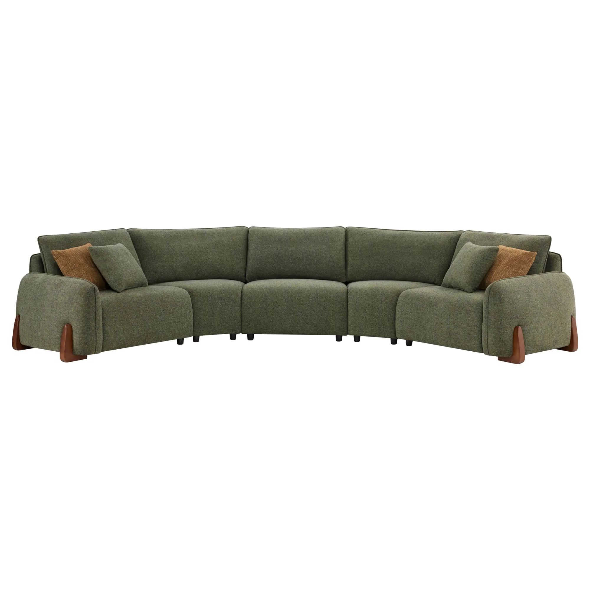 Teleri 5-seat Modular Curved Sofa with Wood Leg - Image 26