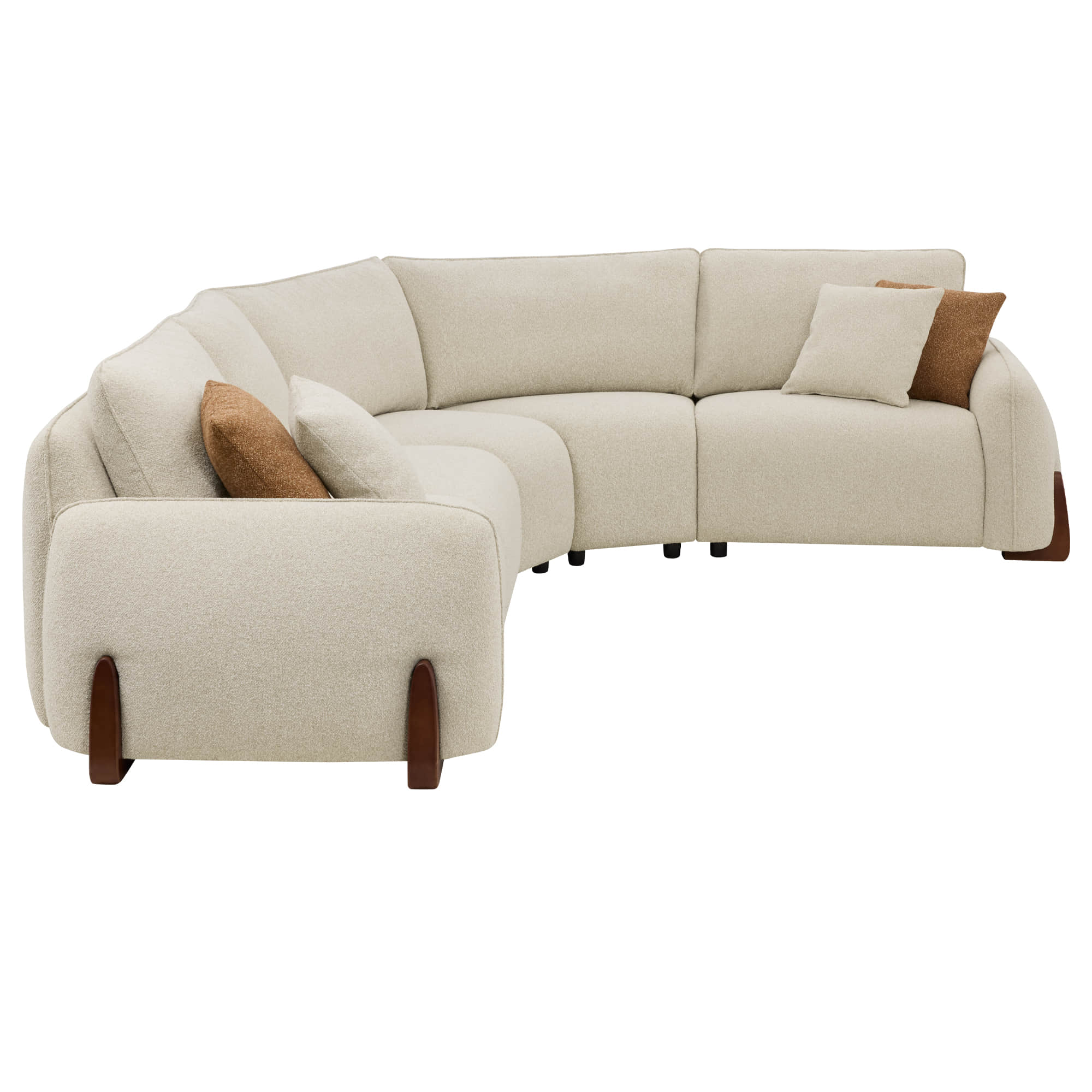 Teleri 5-seat Modular Curved Sofa with Wood Leg - Image 33