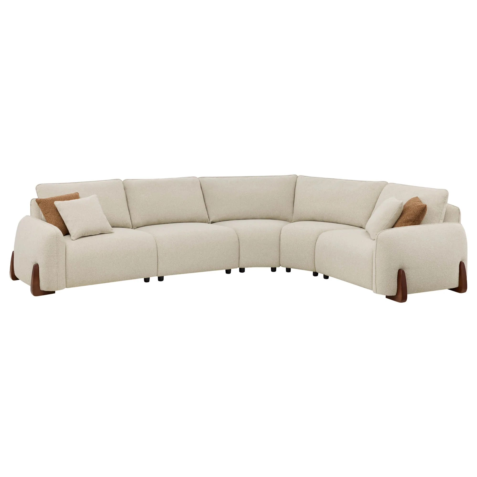 Teleri 5-seat Modular Curved Sofa with Wood Leg - Image 36