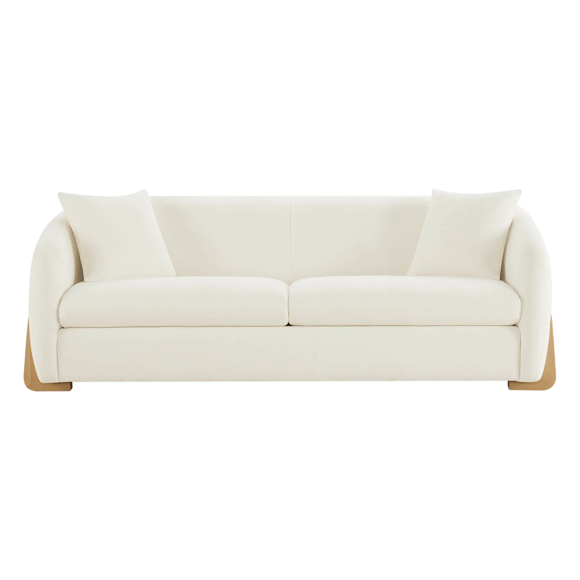 Teleri Modern Curved Chenille Sofa with Solid Birch Wood Legs - Image 10