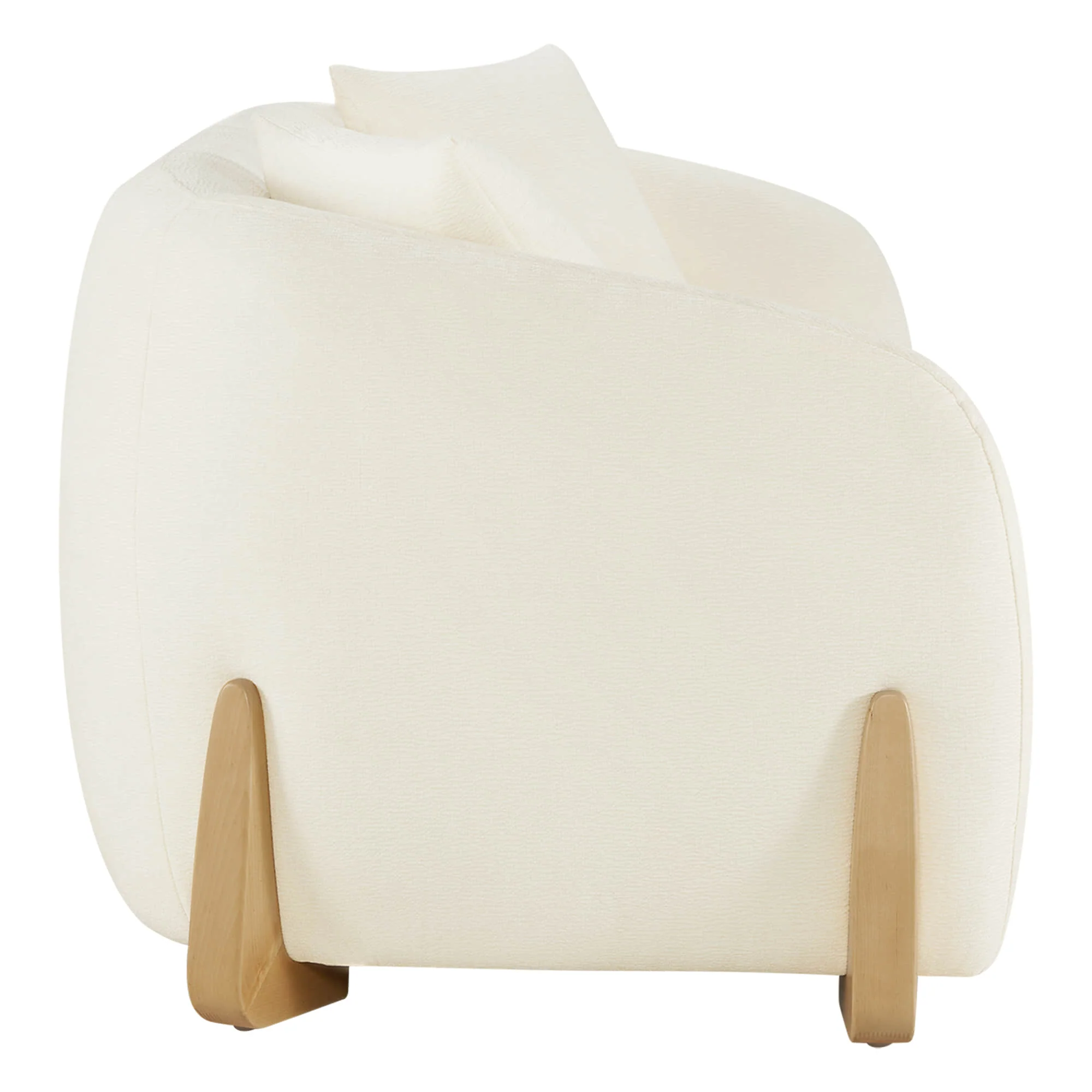 Teleri Modern Curved Chenille Sofa with Solid Birch Wood Legs - Image 14