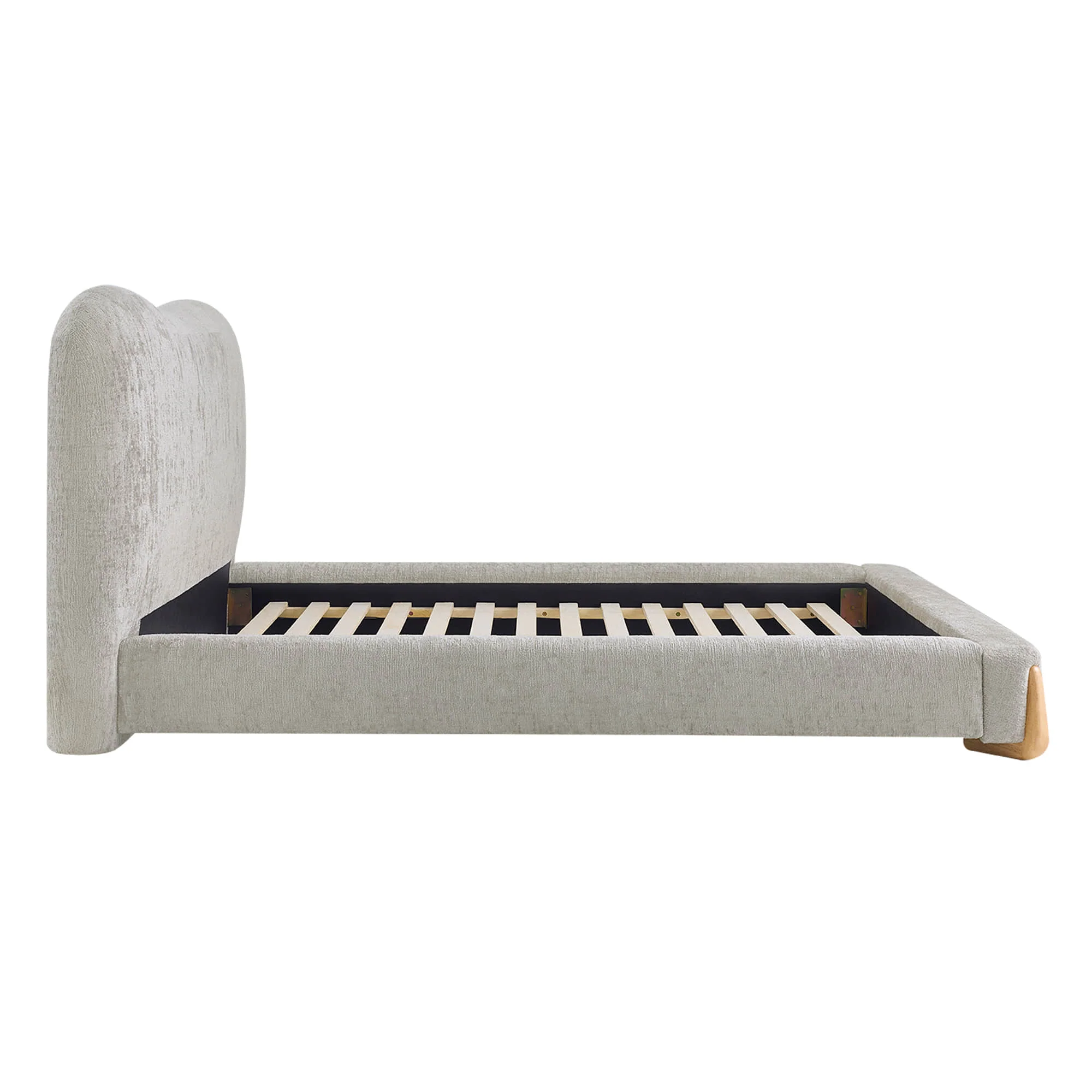 Teleri Modern Platform Bed with Wood Leg - Image 16