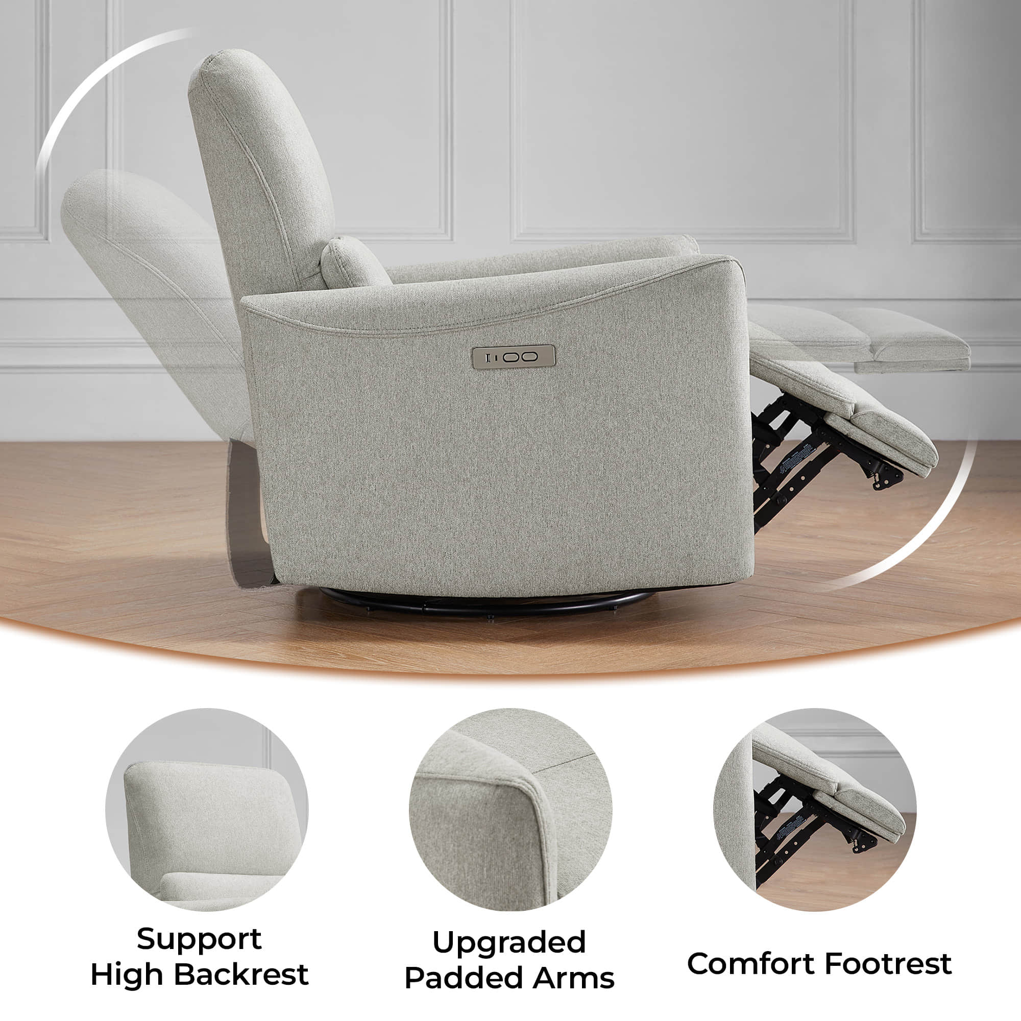 Tracee Power Swivel Nursery Glider Recliner - Image 108