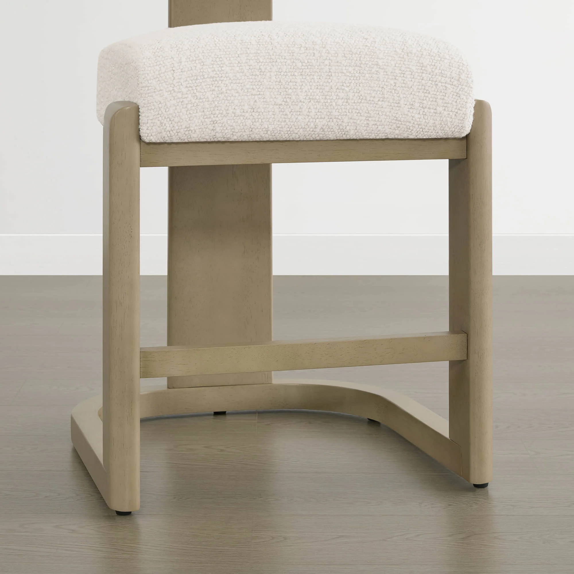 Troy Boucle Counter Stools With Solid Wood - Image 17