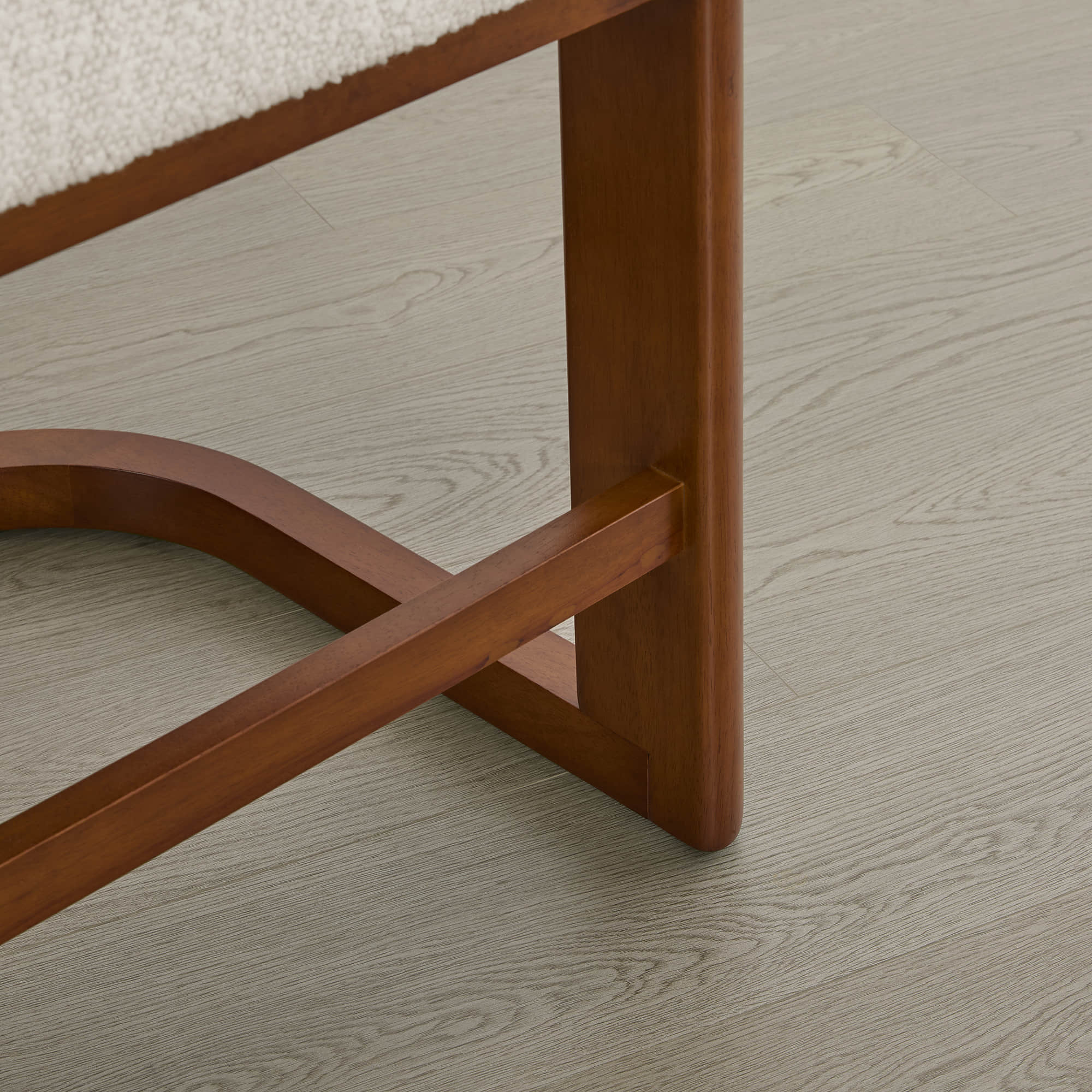 Troy Boucle Counter Stools With Solid Wood - Image 23