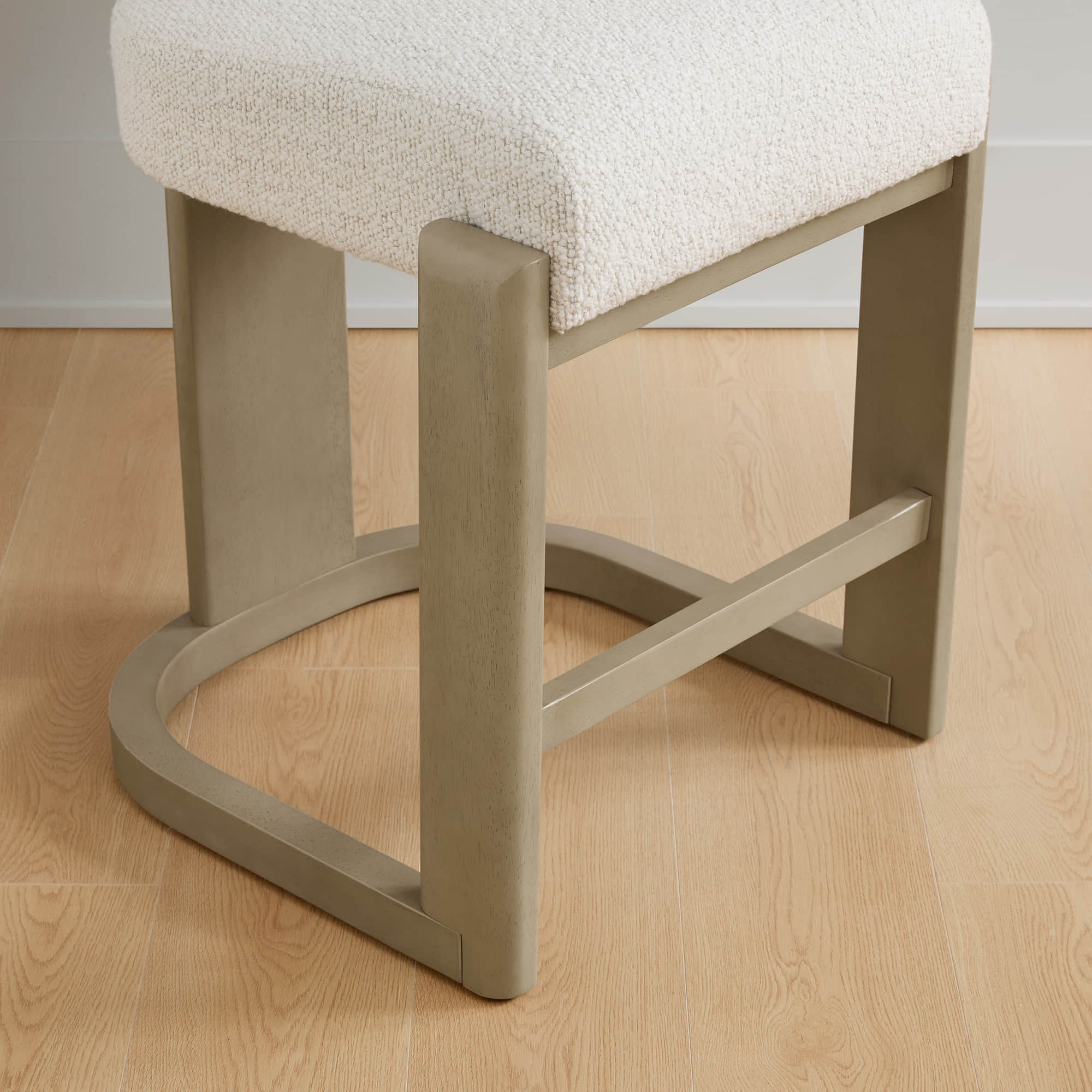 Troy Boucle Counter Stools With Solid Wood - Image 29