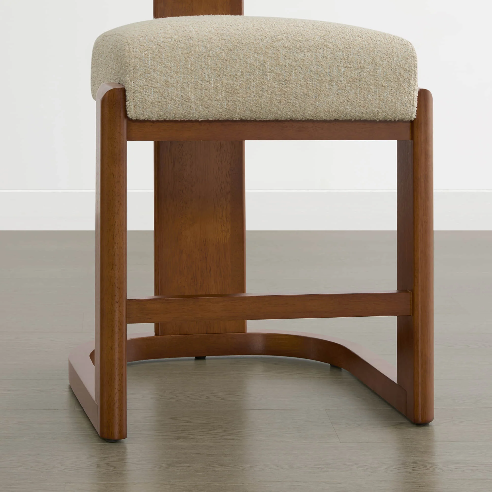 Troy Boucle Counter Stools With Solid Wood - Image 9