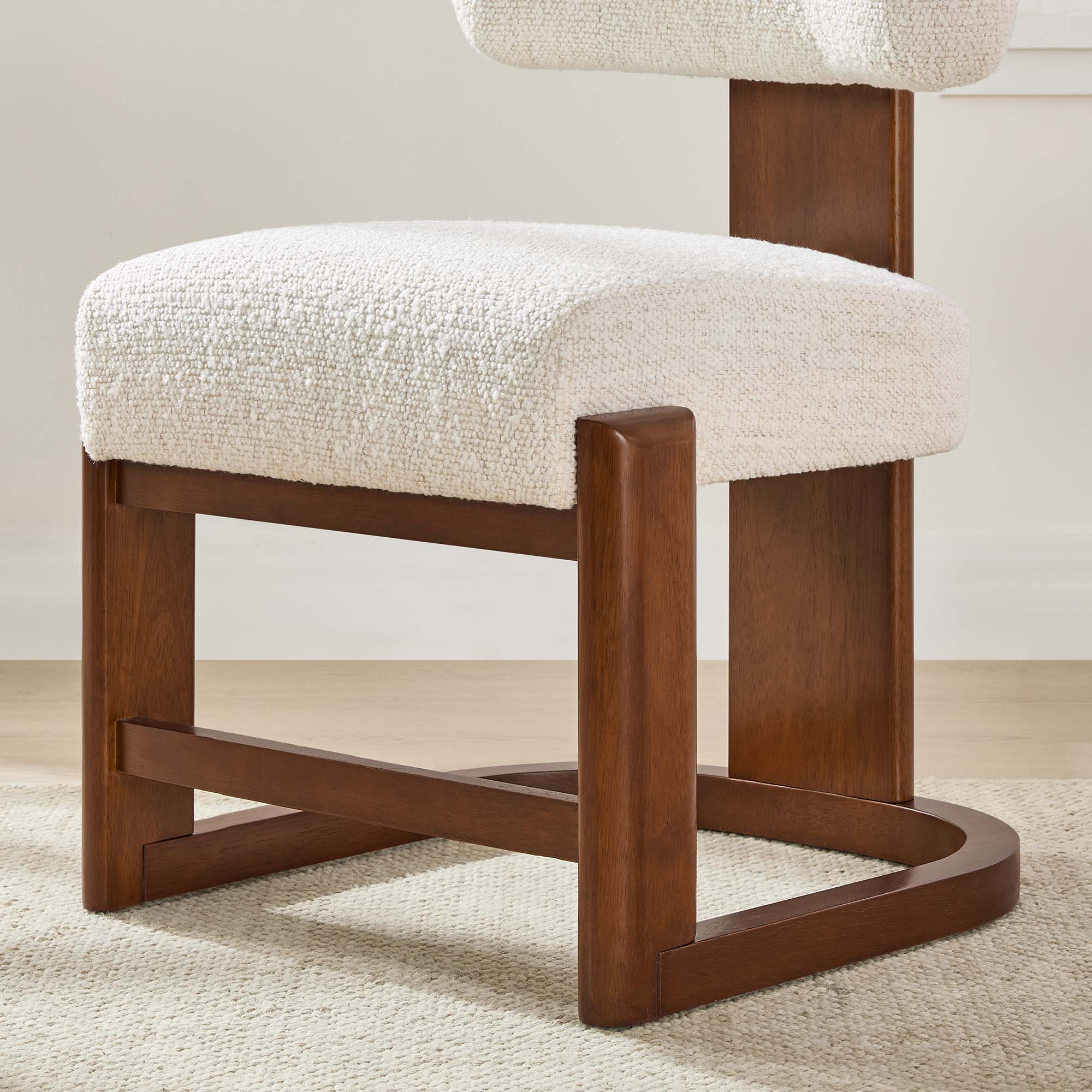 Troy Boucle Dining Chair With Solid Wood - Image 27