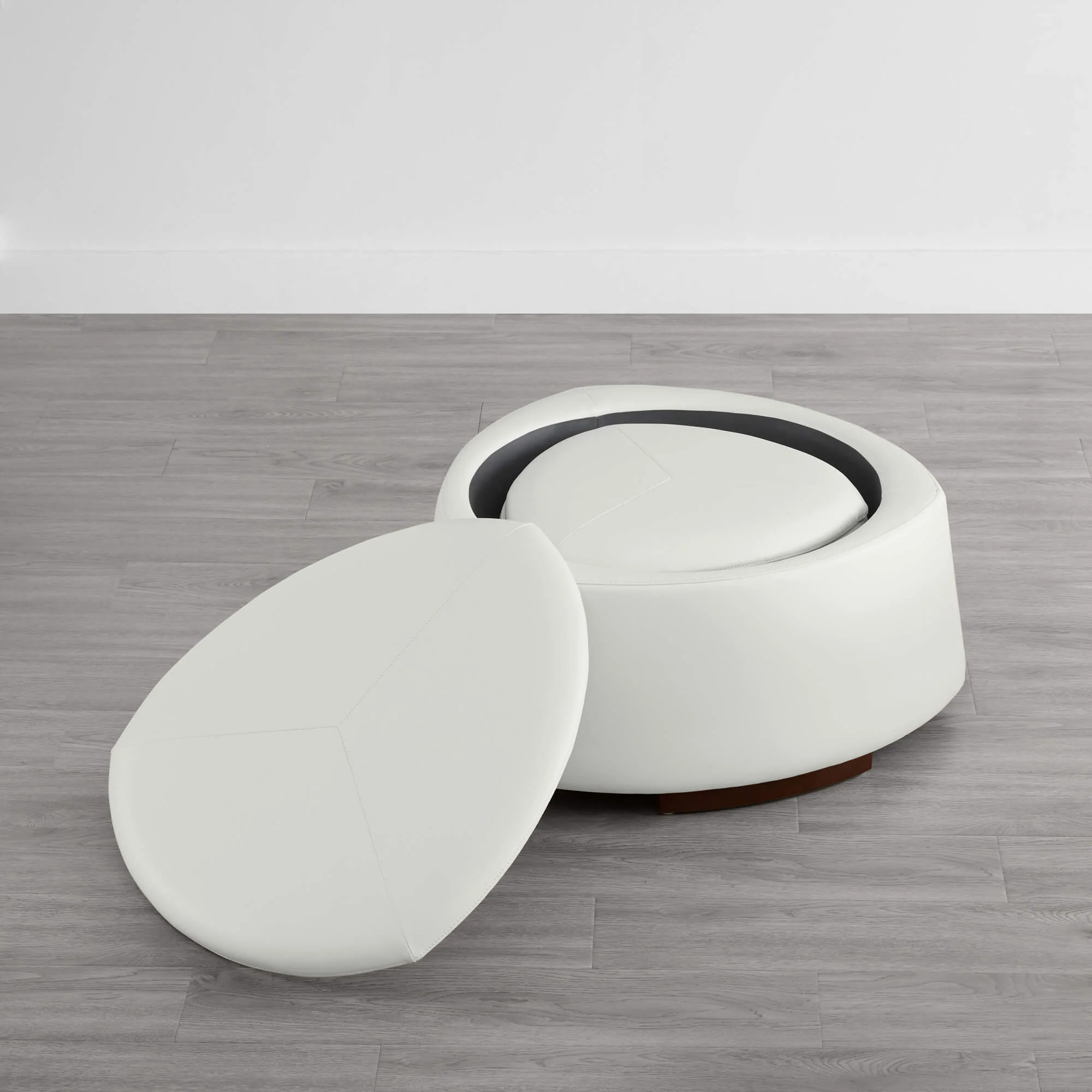 Twin Stone-shaped Storage Modern Ottoman - Image 35