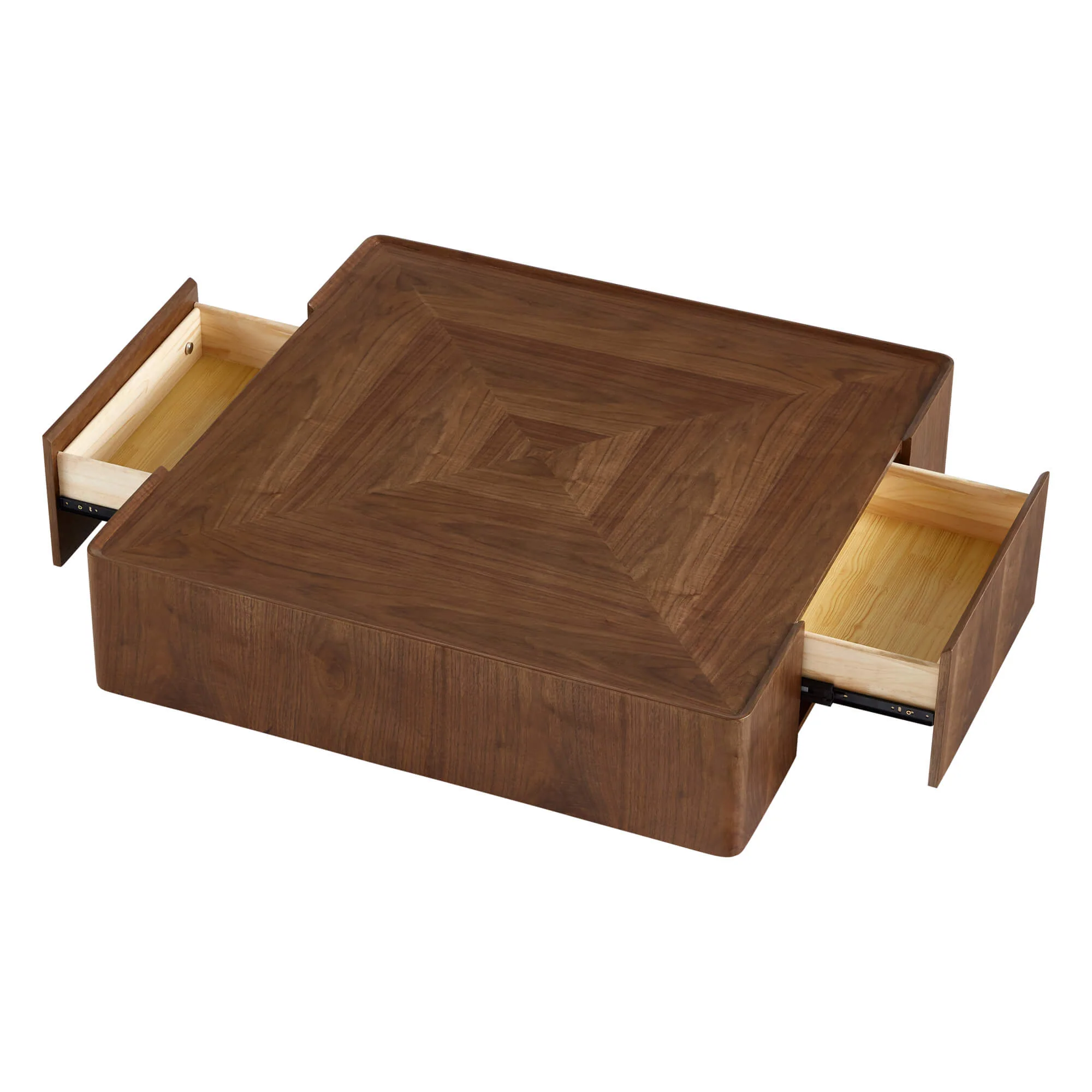 Vanessa Cube Solid Wood Storage Coffee Table with Two Drawers - Image 11