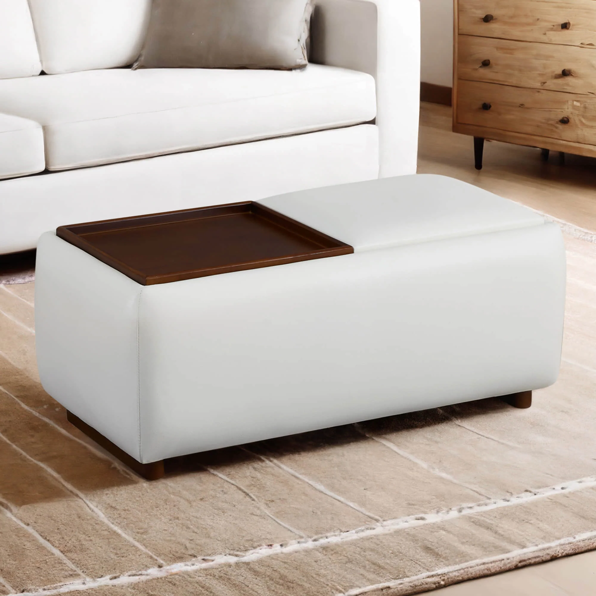 Vault Rectangle Storage Flip Ottoman - Image 3