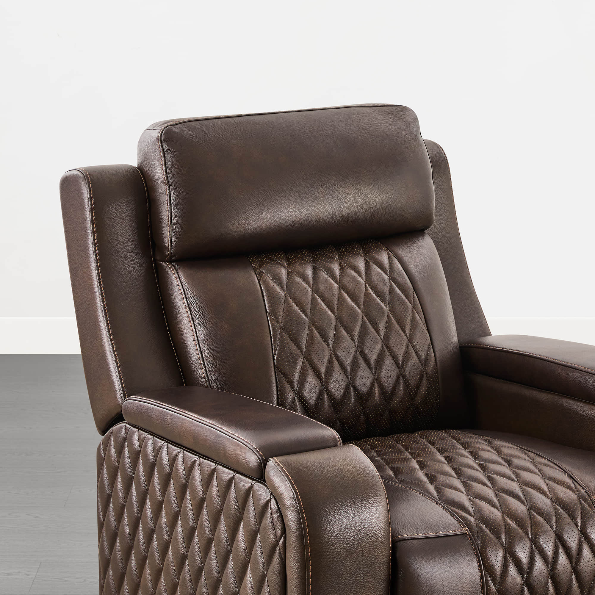 Victor Genuine Leather Power Recliner with Heat & Cooling - Image 11
