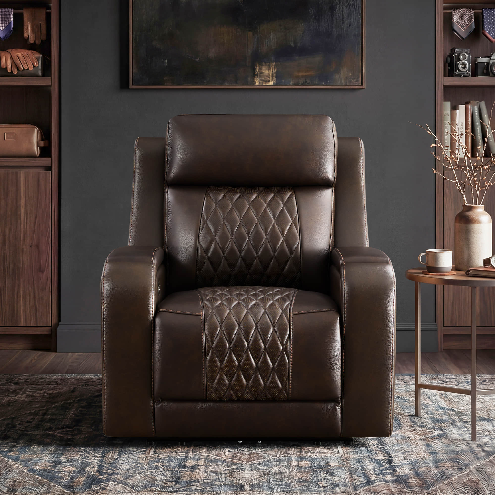 Victor Genuine Leather Power Recliner with Heat & Cooling - Image 43