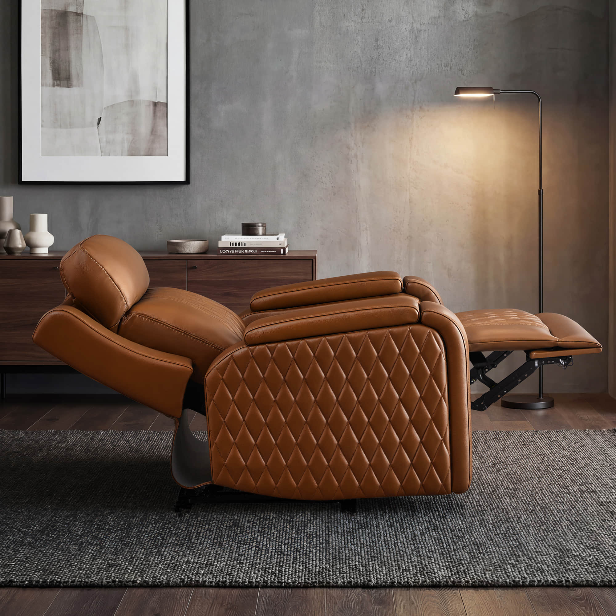 Victor Genuine Leather Power Recliner with Heat & Cooling - Image 47