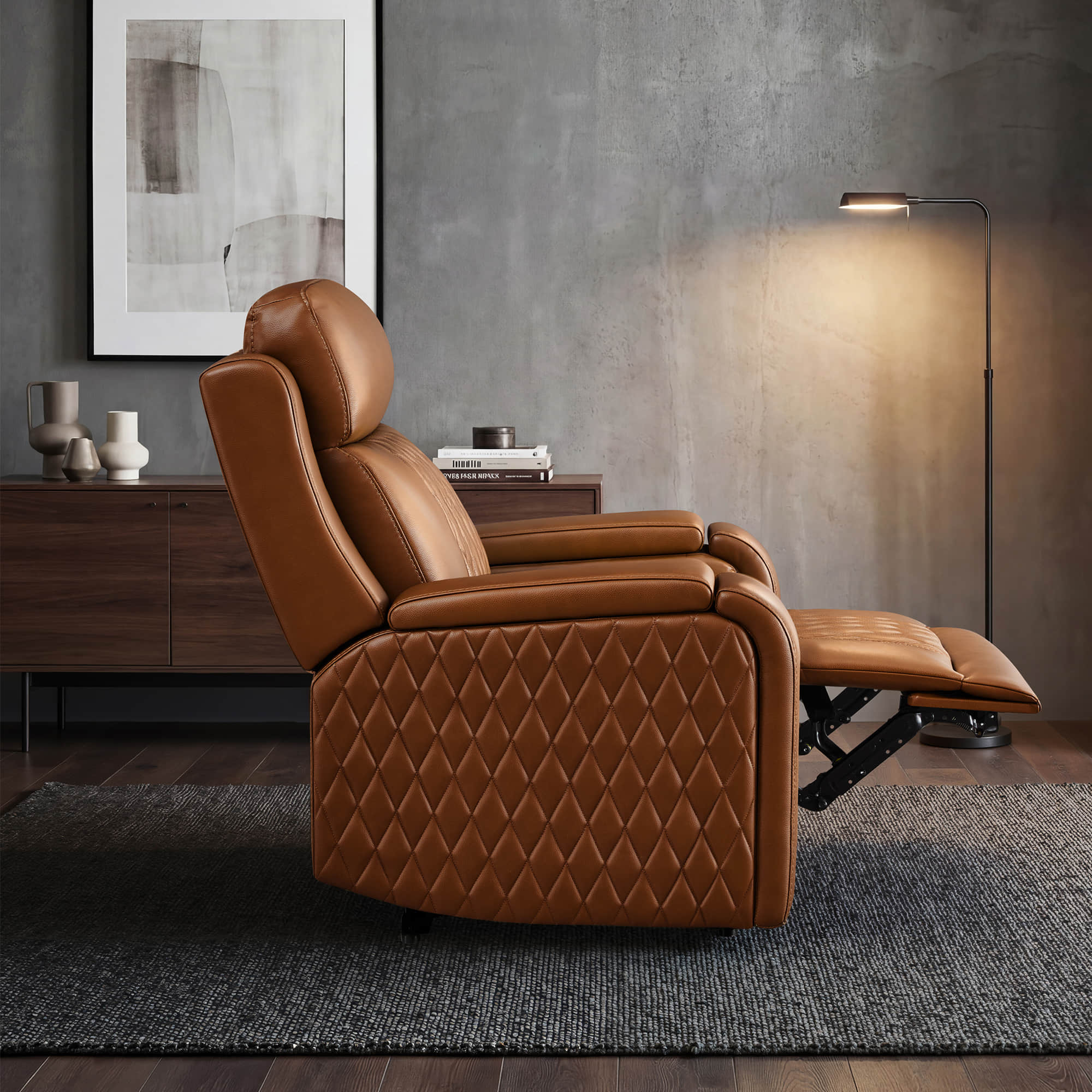 Victor Genuine Leather Power Recliner with Heat & Cooling - Image 48