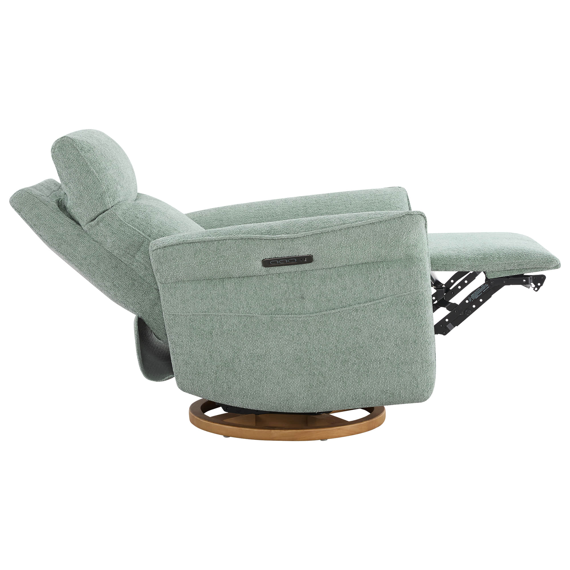 Vinca Modern Power Swivel Glider Recliner with Power Lumbar & Headrest - Image 110