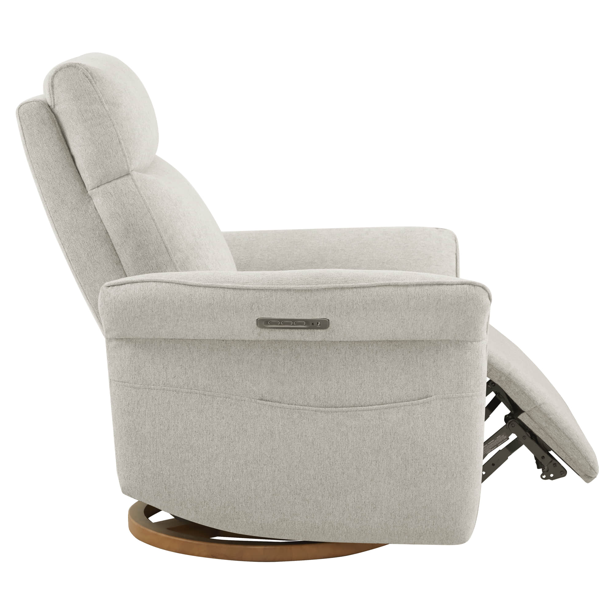 Vinca Modern Power Swivel Glider Recliner with Power Lumbar & Headrest - Image 14