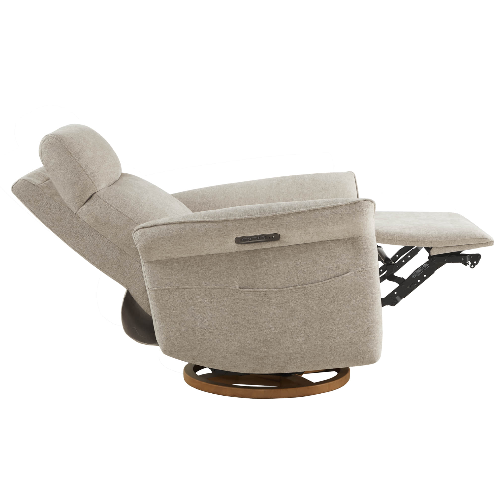 Vinca Modern Power Swivel Glider Recliner with Power Lumbar & Headrest - Image 21