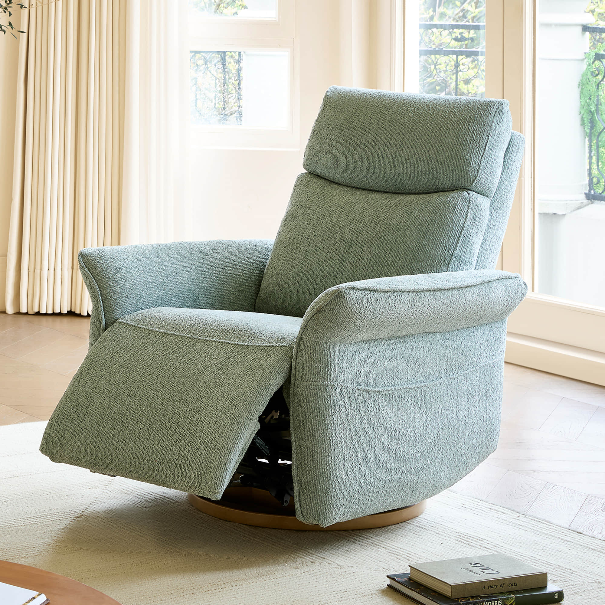 Vinca Modern Power Swivel Glider Recliner with Power Lumbar & Headrest - Image 3