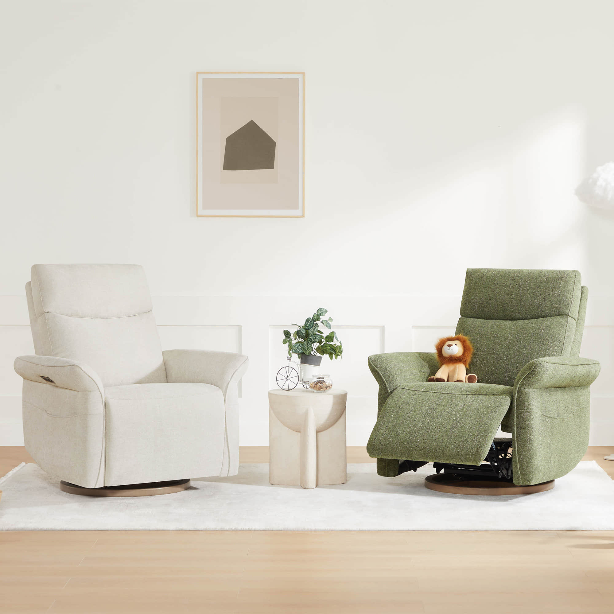 Vinca Modern Power Swivel Glider Recliner with Power Lumbar & Headrest - Image 60