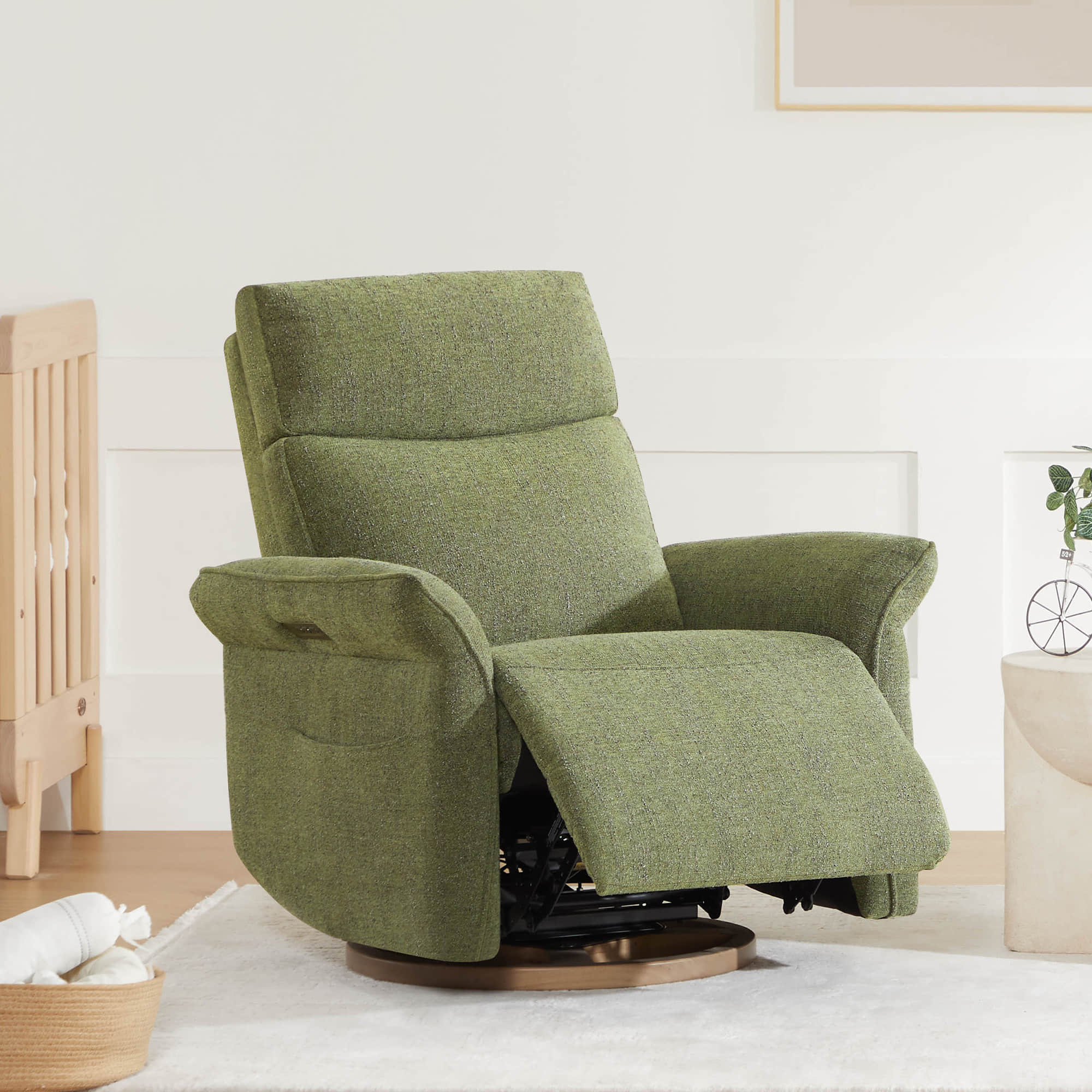 Vinca Modern Power Swivel Glider Recliner with Power Lumbar & Headrest - Image 64