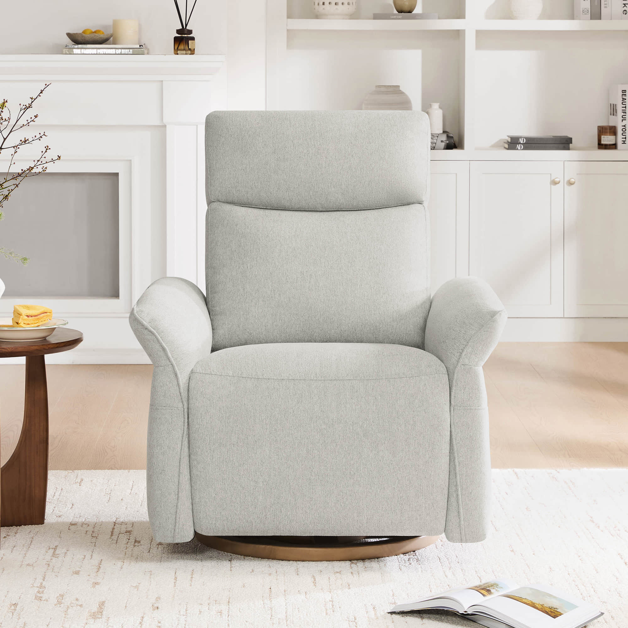 Vinca Modern Power Swivel Glider Recliner with Power Lumbar & Headrest - Image 68