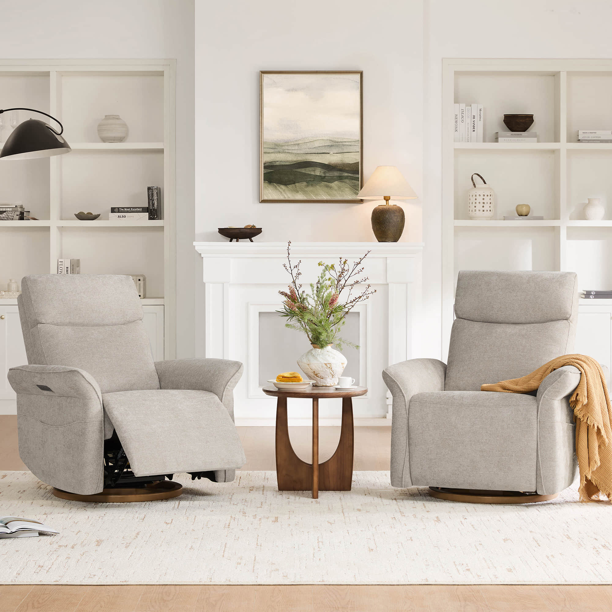 Vinca Modern Power Swivel Glider Recliner with Power Lumbar & Headrest - Image 71