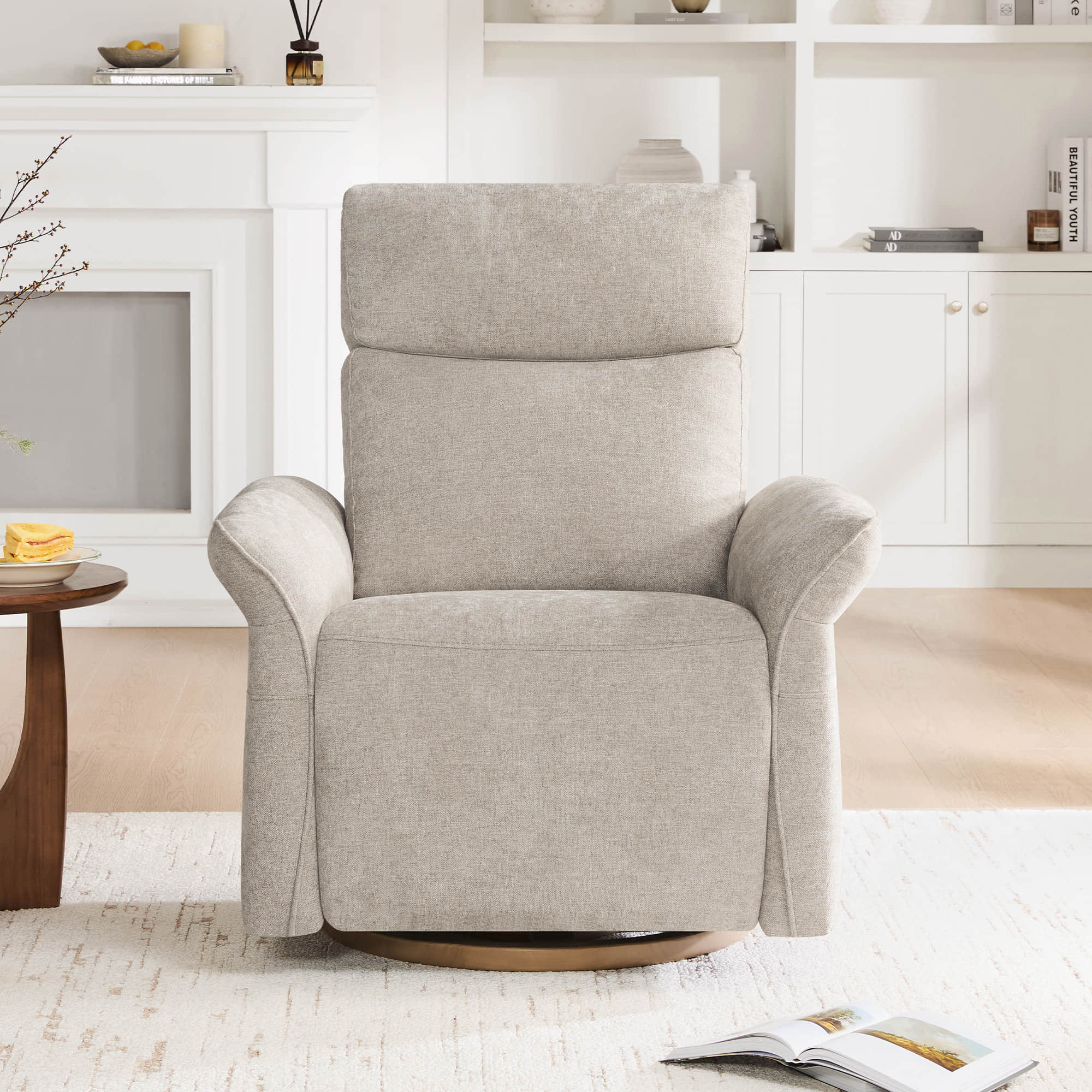 Vinca Modern Power Swivel Glider Recliner with Power Lumbar & Headrest - Image 73