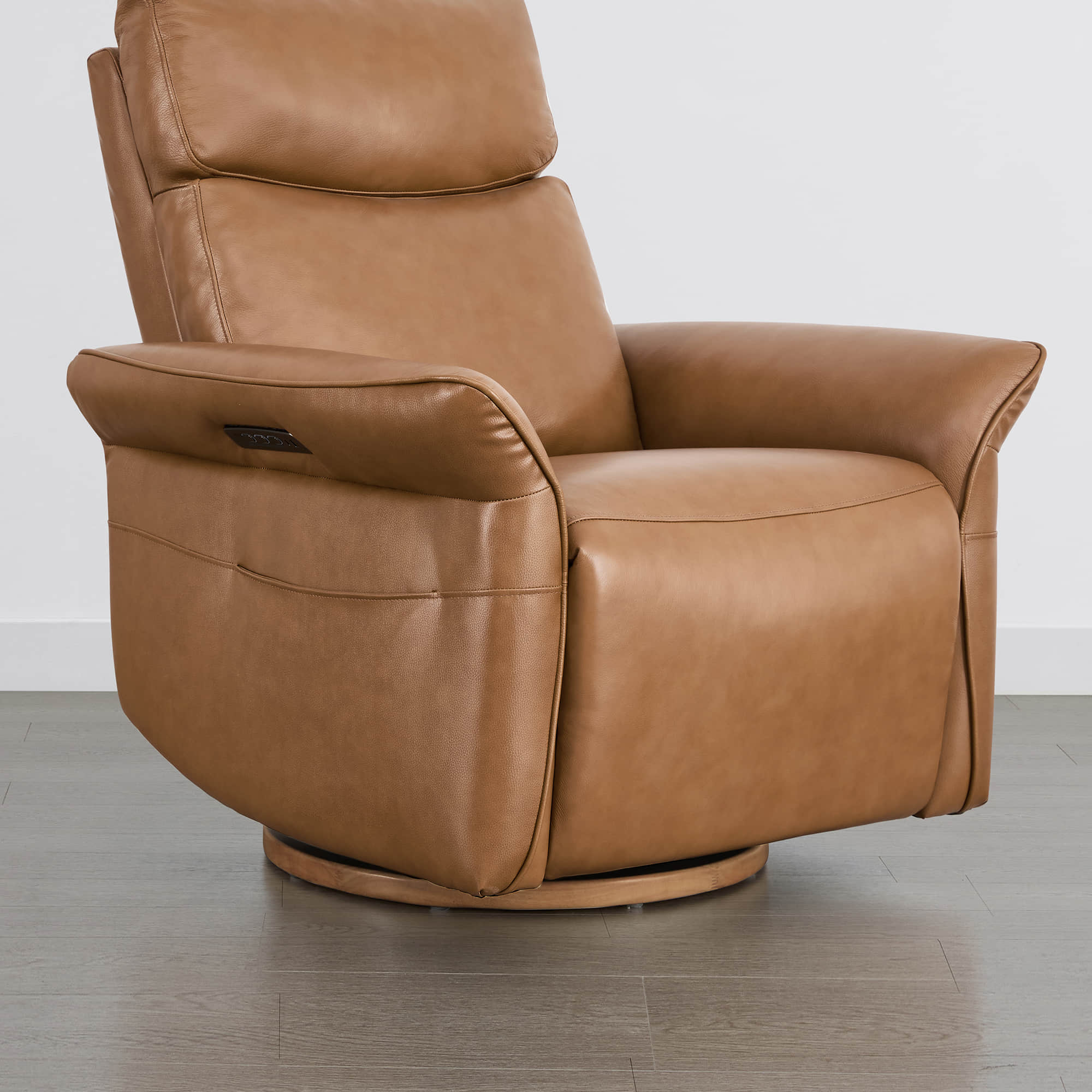Vinca Modern Power Swivel Glider Recliner with Power Lumbar & Headrest - Image 91