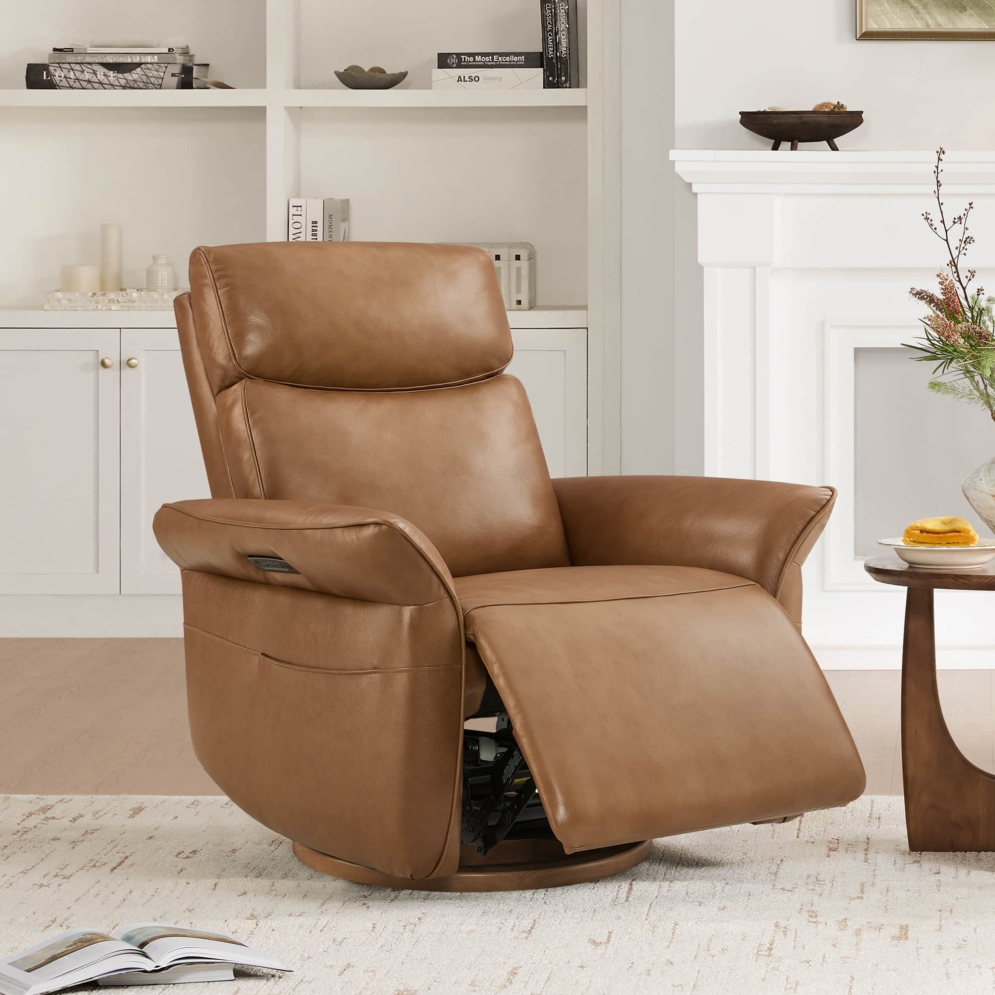 Vinca Modern Power Swivel Glider Recliner with Power Lumbar & Headrest - Image 95