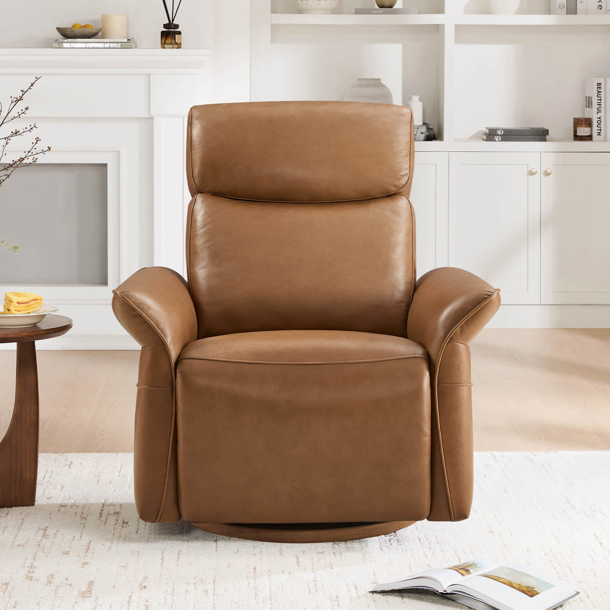 Vinca Modern Power Swivel Glider Recliner with Power Lumbar & Headrest - Image 96