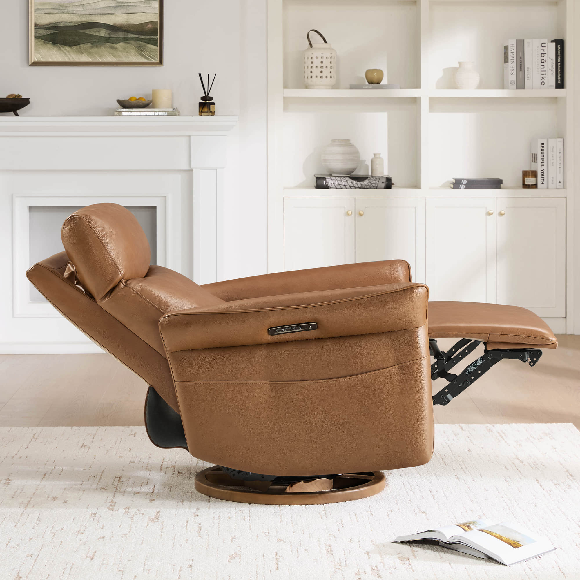 Vinca Modern Power Swivel Glider Recliner with Power Lumbar & Headrest - Image 97
